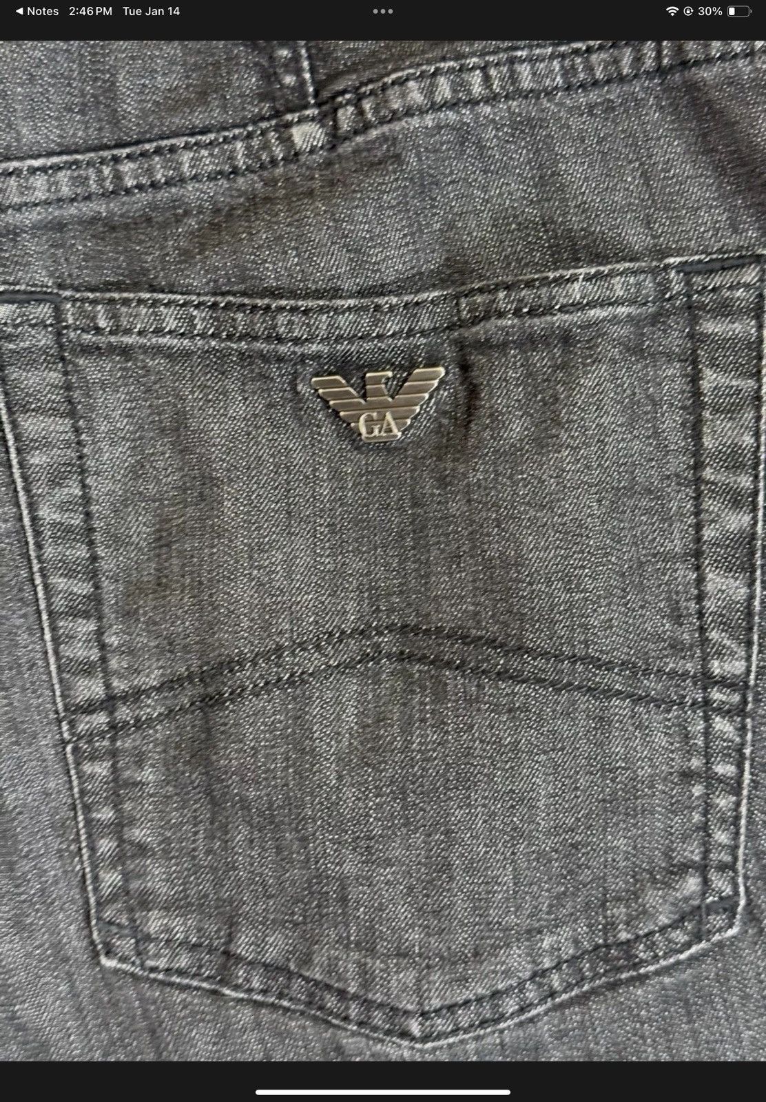 Armani Armani Jeans Men Black Straight Leg 31x31 Size US 31 - 3 Thumbnail