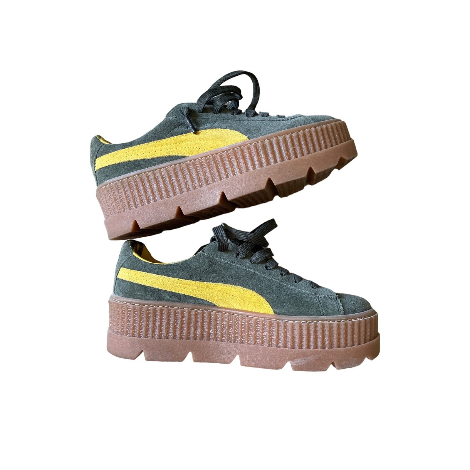Fenty NWOT Puma X Fenty Suede Cleated Creepers Khaki/Olive Yellow Size US 9 / IT 39 - 3 Thumbnail