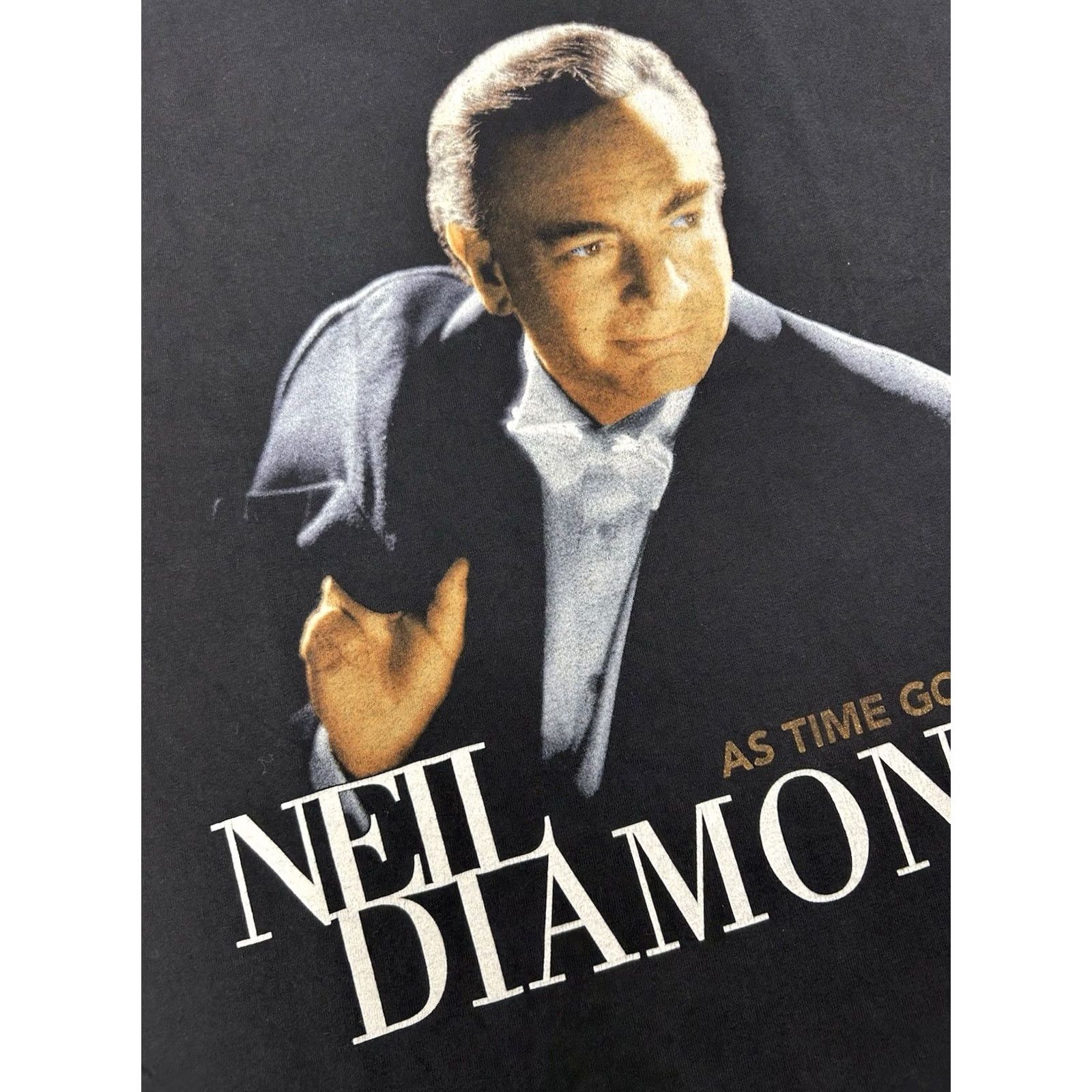 Vintage VINTAGE Neil Diamond T Shirt World Tour As Time Goes By 1998-1999 Concert Large Black Music 90s Band Tour Mens Size US L / EU 52-54 / 3 - 3 Thumbnail