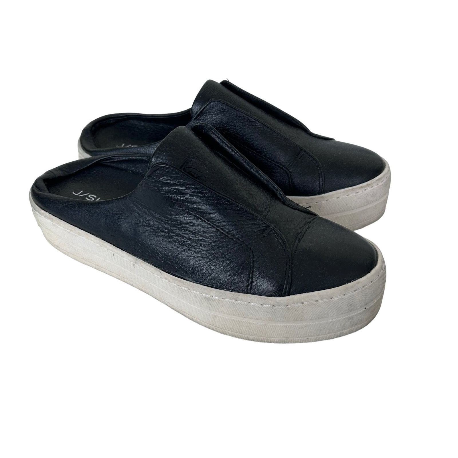 J/Slides J Slides Black Leather Slip On Shoes Sz 6 Size US 6 / IT 36 - 7 Thumbnail