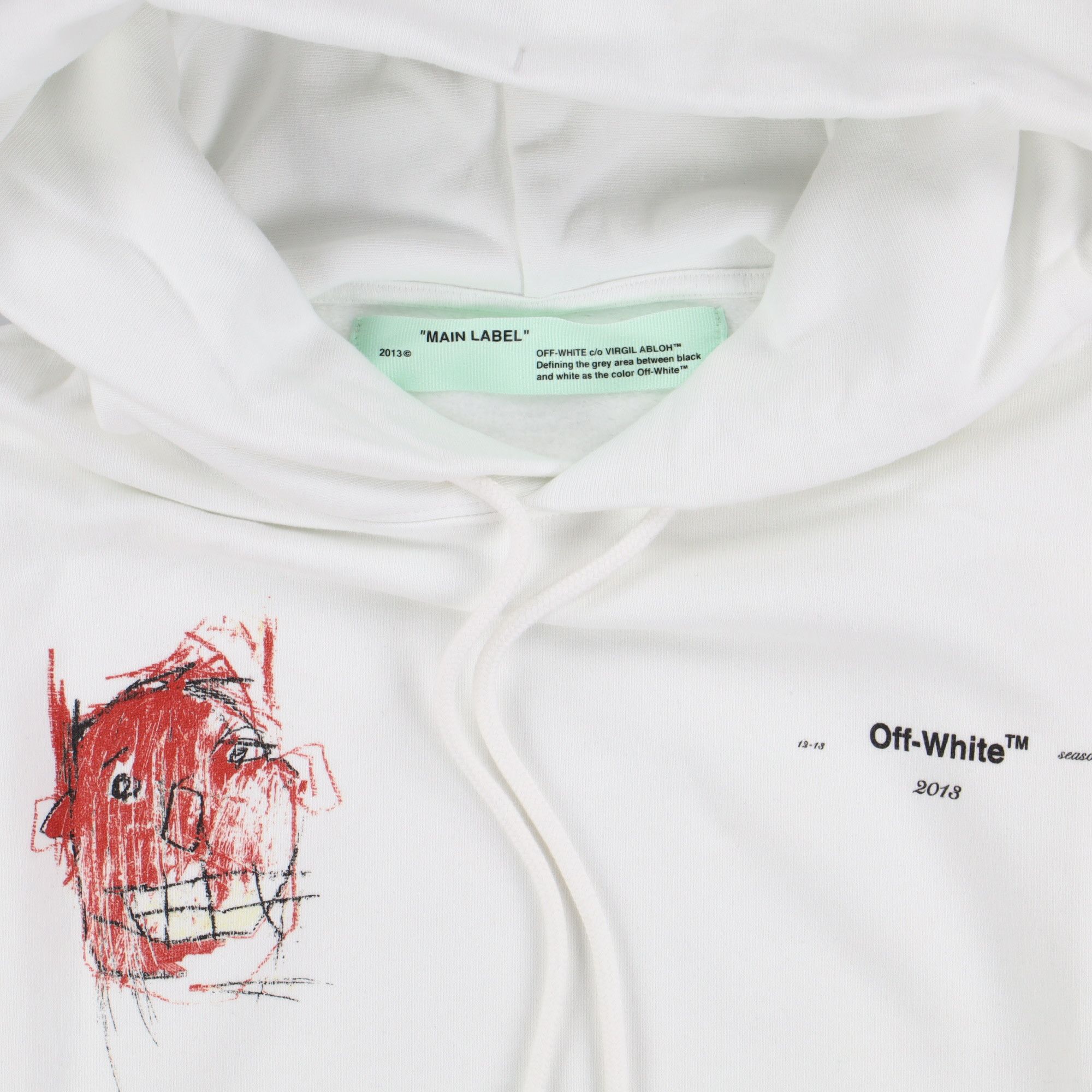 Off White Basquiat Hoodie White And Red Graphic Hoodie White