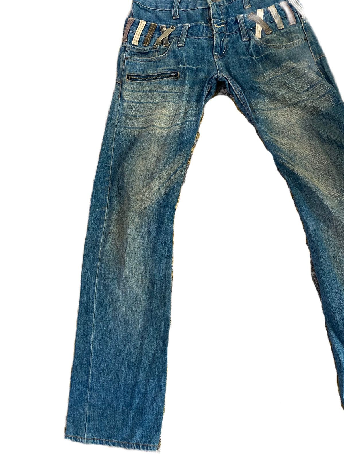 Japanese Brand DOMINATE HANDCRAFTED JEANS DOUBLE WAIST DESIGN RARE Size US 33 - 3 Thumbnail