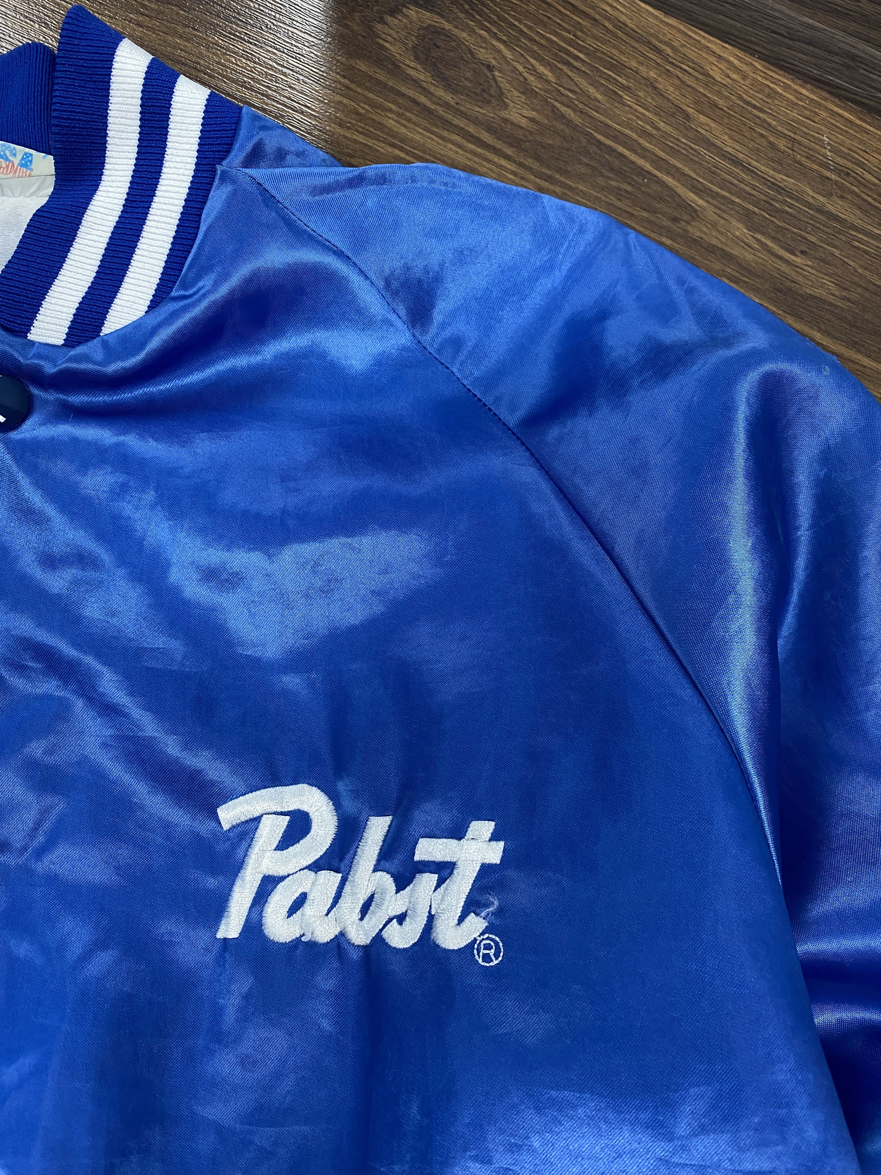 Vintage Vintage PABST USA nylon bomber varsity jacket Size US L / EU 52-54 / 3 - 3 Thumbnail