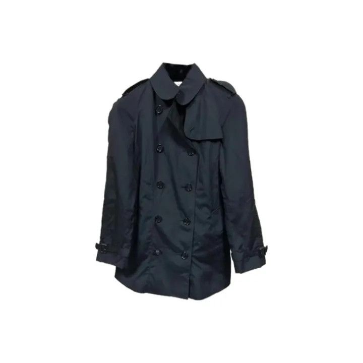 Burberry Blue Long Sleeve Double-Breasted Coat