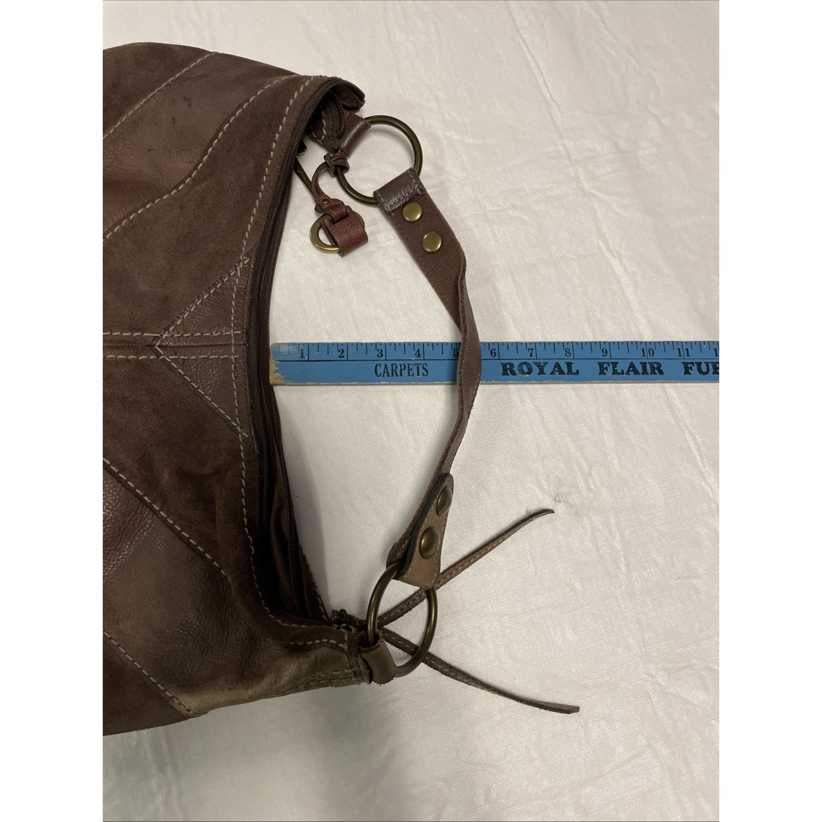 Fossil Fossil Vintage Brown Patchwork Leather Suede Shoulder Bag Size ONE SIZE - 17 Thumbnail