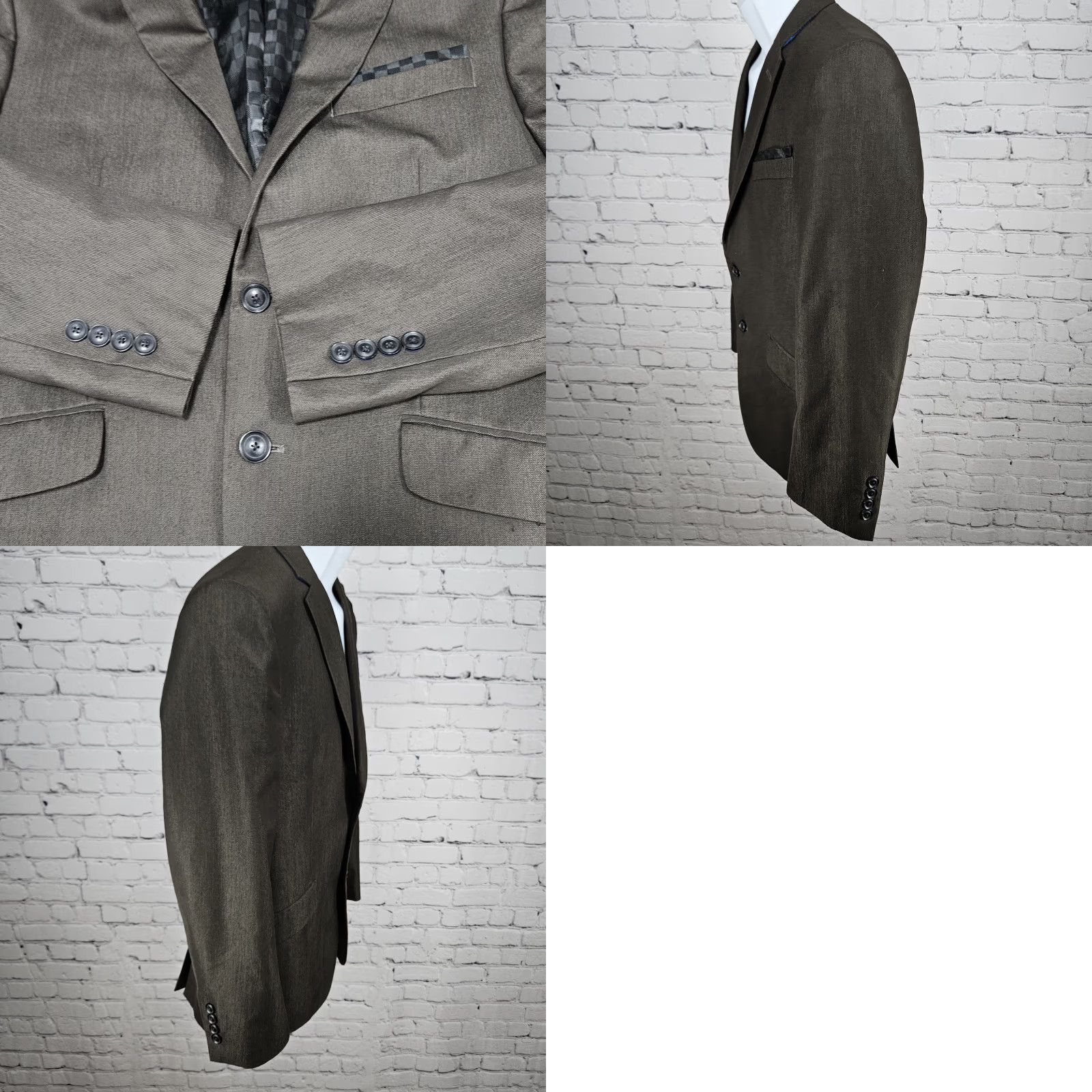 Billy London VINTAGE Billy London Brown 2 Button Double-Vented Notch Blazer Sport Coat Jacket 38S Mens Regular Brown Solid 2 Piece Jacket Size 38 Size 38R - 9 Thumbnail