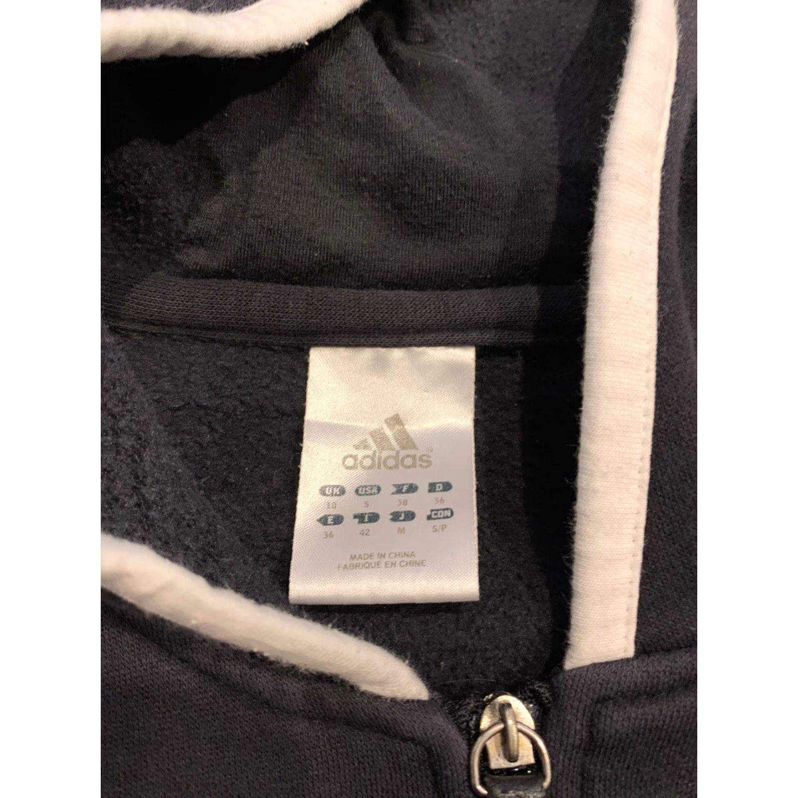 Adidas Adidas Jacket Hooded Zip Up Cotton 70% Size S Black Womens Small Plus Size Hoodie Basic Jacket Size S / US 4 / IT 40 - 3 Thumbnail