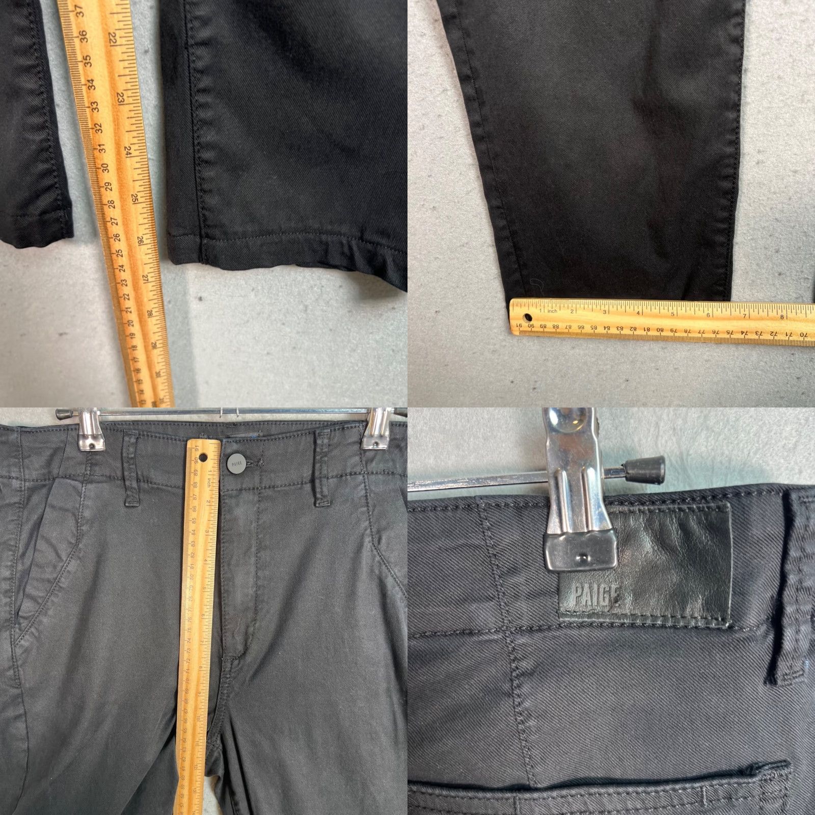 Paige Paige Womens Pants Black High Rise Slim-Fit Tapered Leg 28 Inseam 27 In Size 28 Long Womens Pants Size 28" / US 6 / IT 42 - 8 Thumbnail
