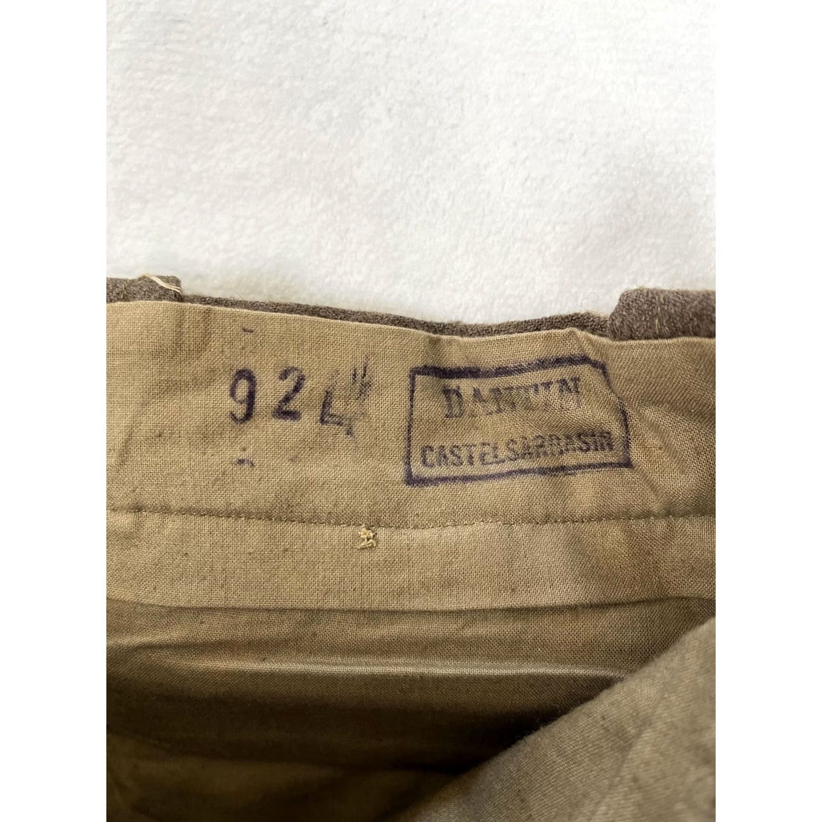 Vintage VINTAGE Dantan Castelsarrasin Wool Flannel Dress Pants 34x30 Brown Men Workwear Pants Front Pleated Belt Loops 50s Vintage Winter) Size US 34 / EU 50 - 6 Thumbnail