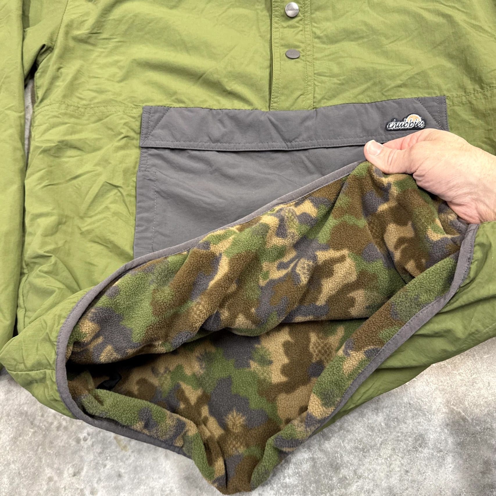 Chubbies Chubbies Jacket Mens M Green Camo Reversible Fleece Pullover Anorak Size US M / EU 48-50 / 2 - 4 Thumbnail