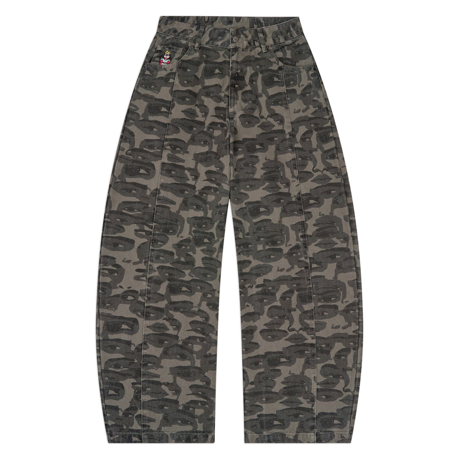 KidSuper Kidsuper Studios Face Camo Wide Leg Jean [Black] Size US 32 / EU 48 - 1 Thumbnail