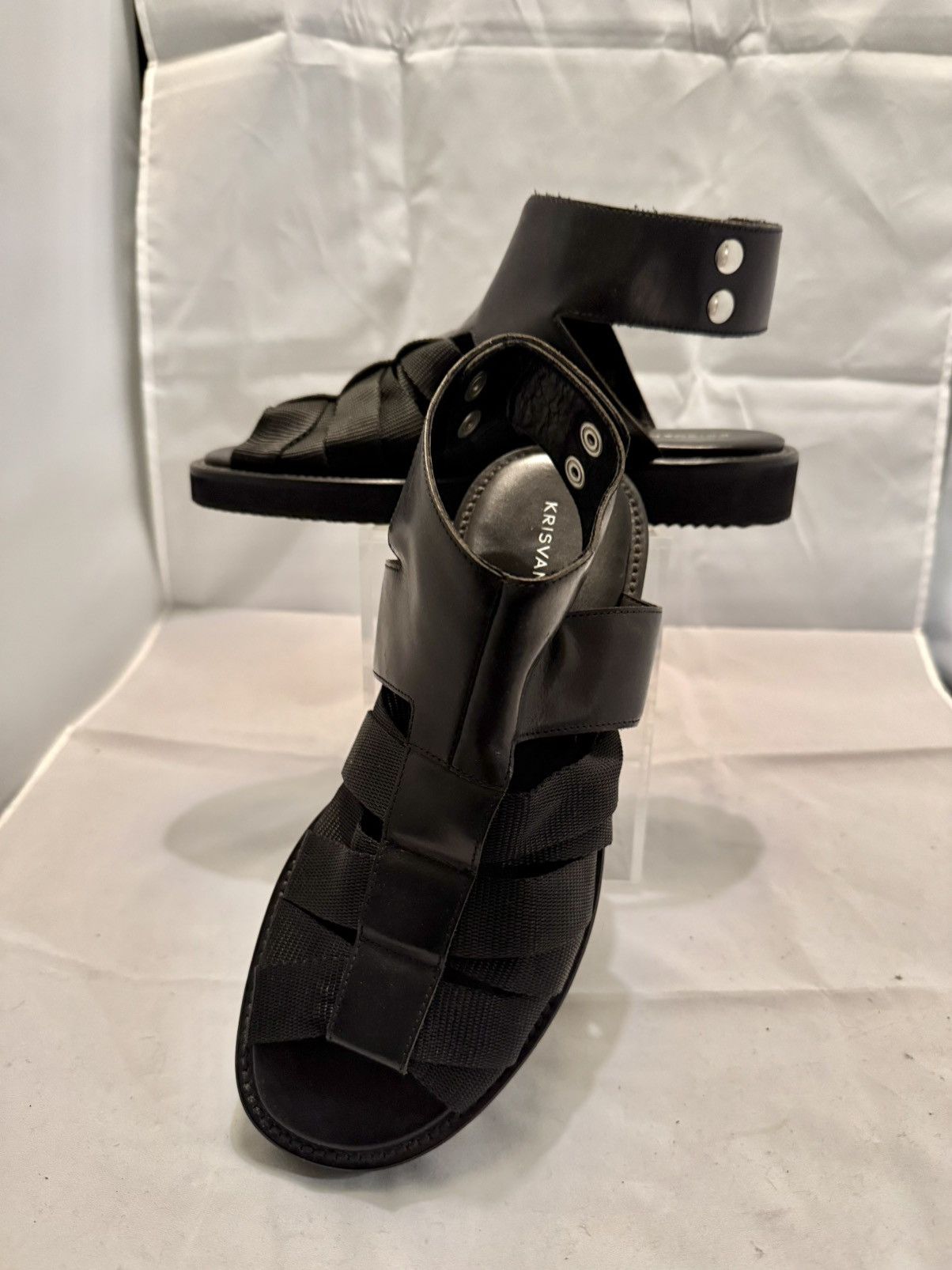Kris Van Assche Kris Van Assche black leather and nylon strap sandals- Sz9 Size US 9 / EU 42 - 1 Thumbnail