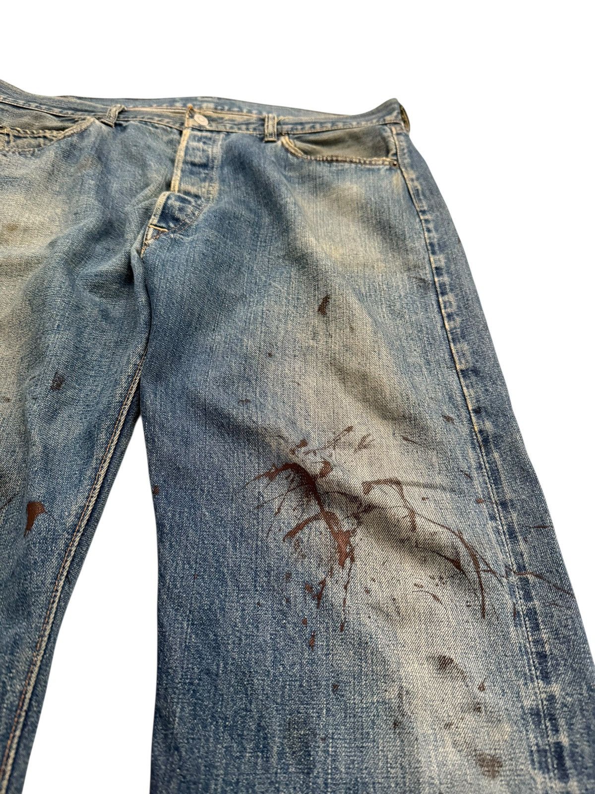 Levi's RARE OG 1960’s Big E Levi’s 501 Oil Splash Selvedge Denim Size US 38 / EU 54 - 5 Thumbnail
