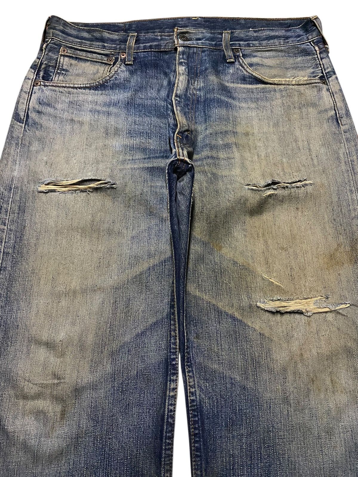 Levi's Vintage Levis 503 Mud Wash Distressed Button J09 Baggy Jeans Size US 34 / EU 50 - 3 Thumbnail