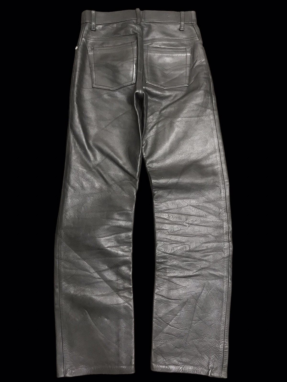 Genuine Leather 💥BIKER LEATHER PANT💥HUMAN BEING JAPAN LEATHER PANT F312 Size US 27 - 2 Thumbnail