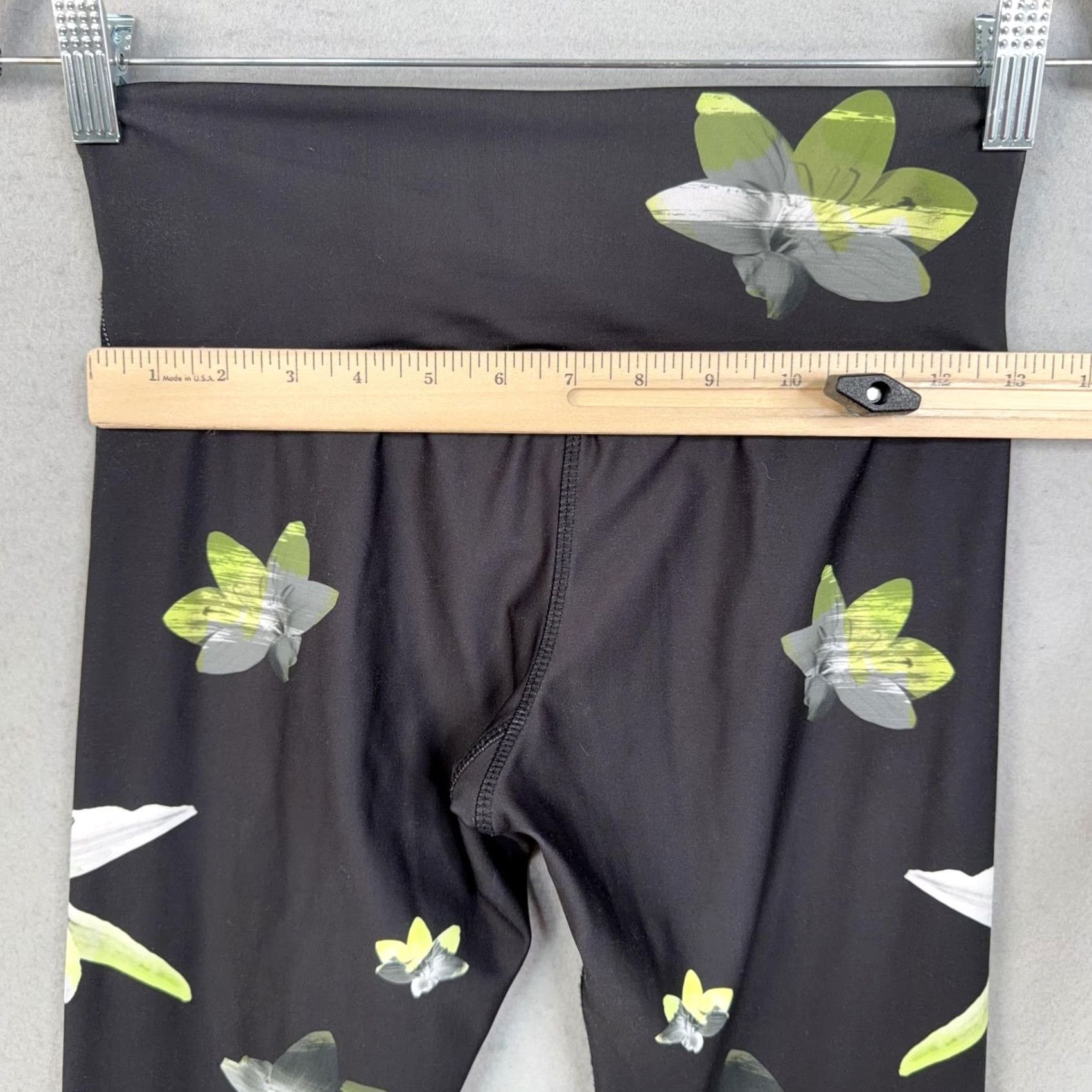 Vintage Noli Leggings Womens Medium Black Floral High Rise Ankle Yoga Athletic Pilates Size 32" / US 10 / IT 46 - 7 Thumbnail
