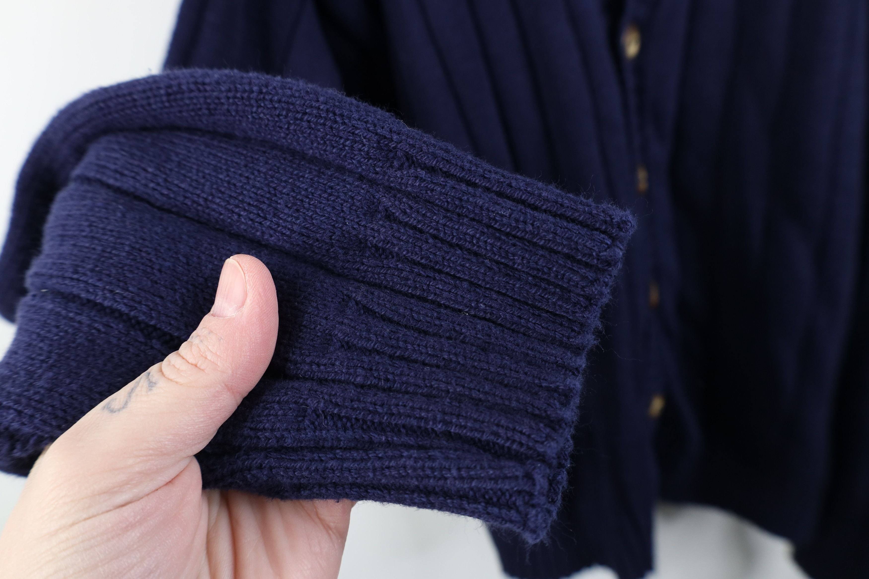 Vintage Vintage 90s Streetwear Cotton Ribbed Knit Cardigan Sweater Size US L / EU 52-54 / 3 - 7 Thumbnail