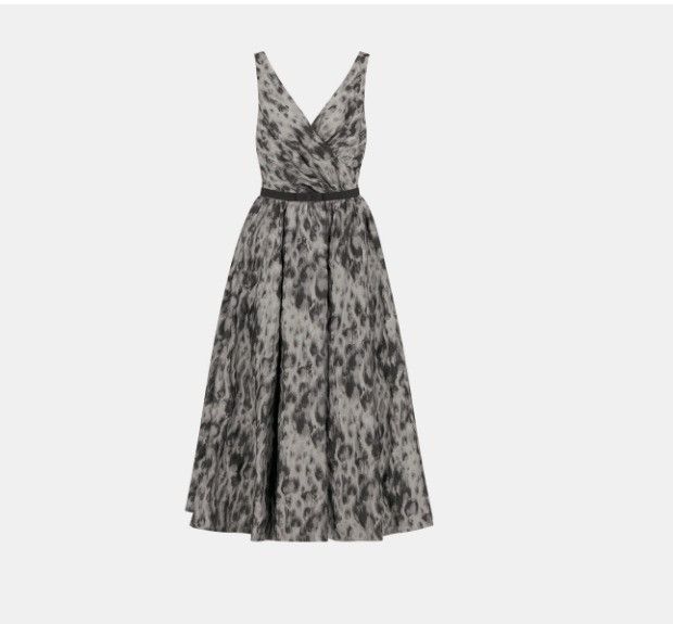 Dior o1w1db11124 Technical Fabric Dress in Grey Size L / US 10 / IT 46 - 1 Thumbnail