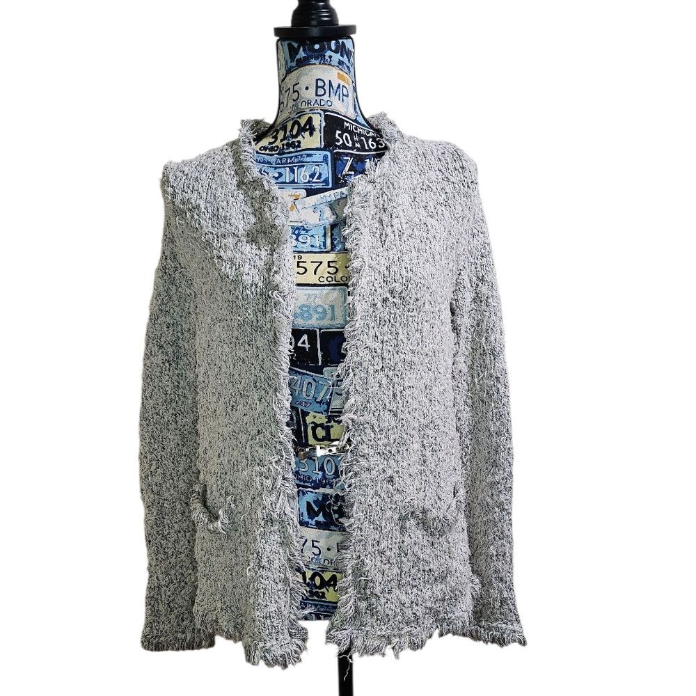 Anthropologie ett:twa by Anthropologie Fringe Boucle Open Cardigan Jacket Size M / US 6-8 / IT 42-44 - 1 Thumbnail