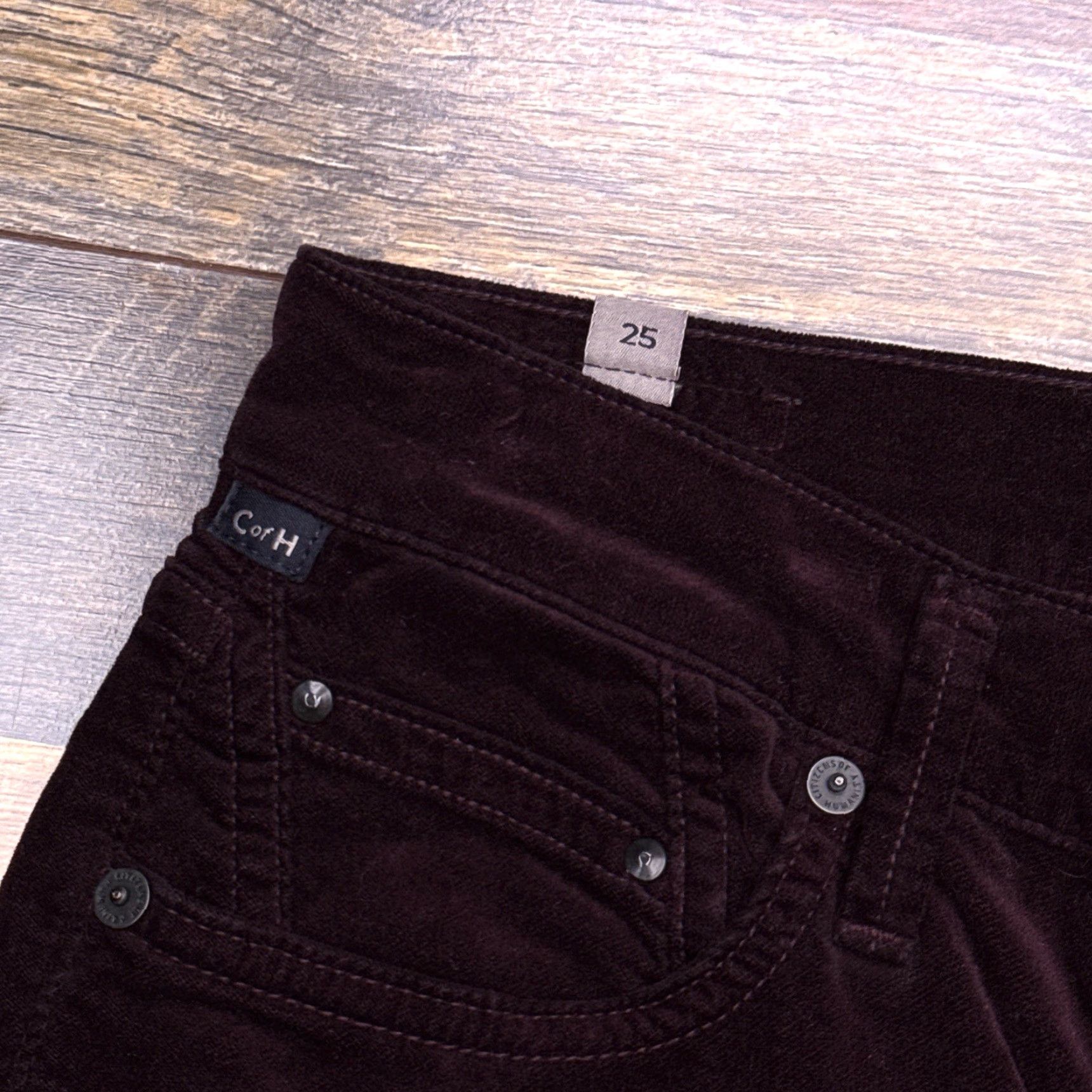 Citizens Of Humanity Citizens of Humanity Jeans Skinny Velvet High Rise 25 Burgundy Women 5-Pocket City Stretch Regular Inseam 29 Size 42" / US 20 - 5 Thumbnail