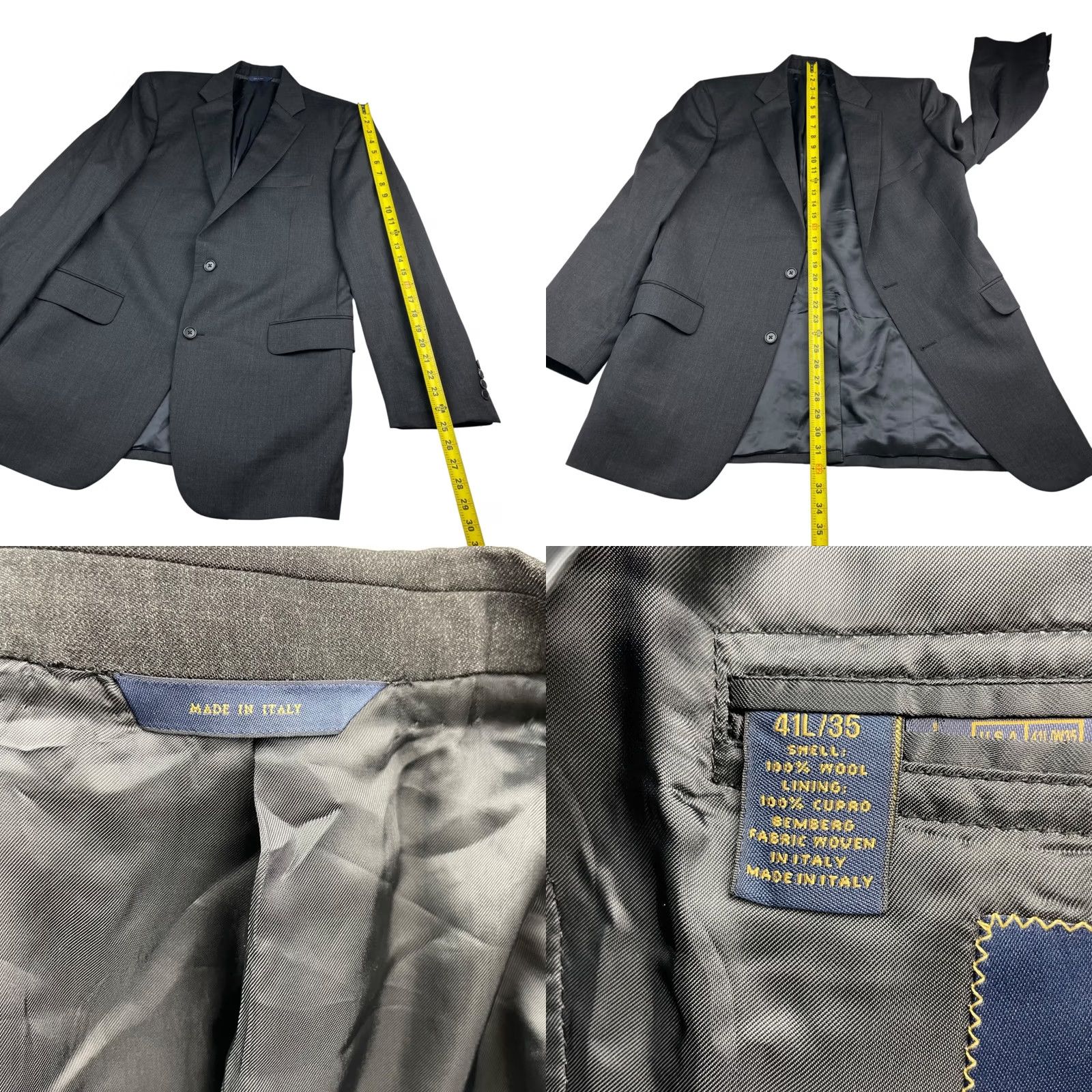 Brooks Brothers Brooks Brothers Men's 1818 Madison Suit Gray Wool 2-Button Jacket Pants 41x35 Notch Lapel Long Single-Breasted 2 Piece Italy Regular Mens Size 42R - 8 Thumbnail