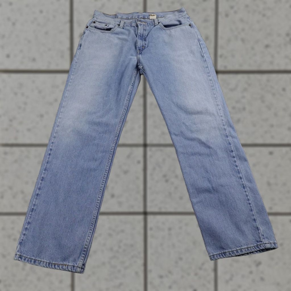 Levi's VINTAGE Levi's Jeans Womens 14 Dark Blue Denim 505 Straight Lower Rise Y2K 00s Mens Womens Girls Boys Size 36" / US 14 / IT 50 - 1 Thumbnail