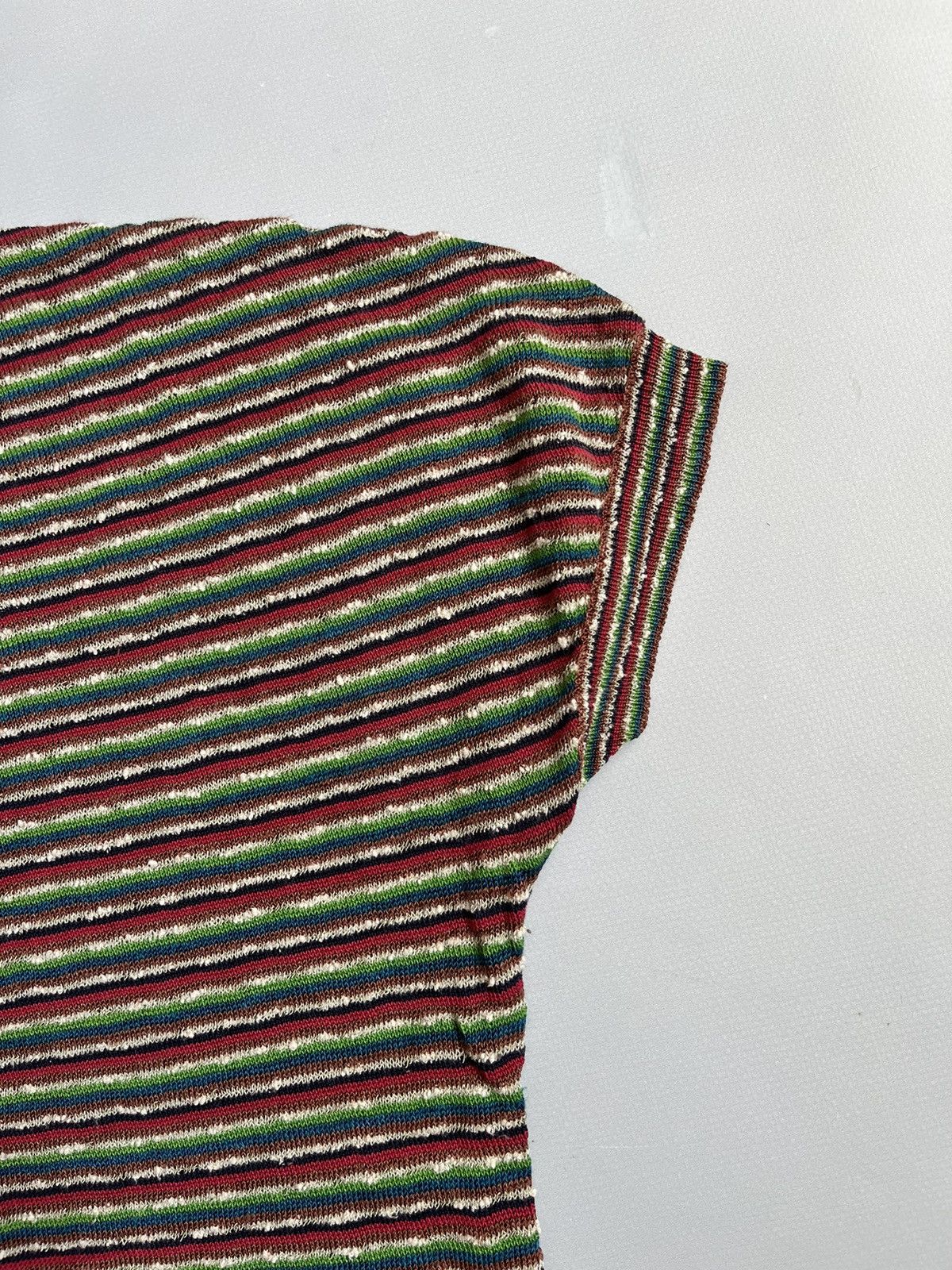 Missoni Vintage Missoni Sport Cotton Nylon Rayon Striped Knit Tee Size M / US 6-8 / IT 42-44 - 4 Thumbnail