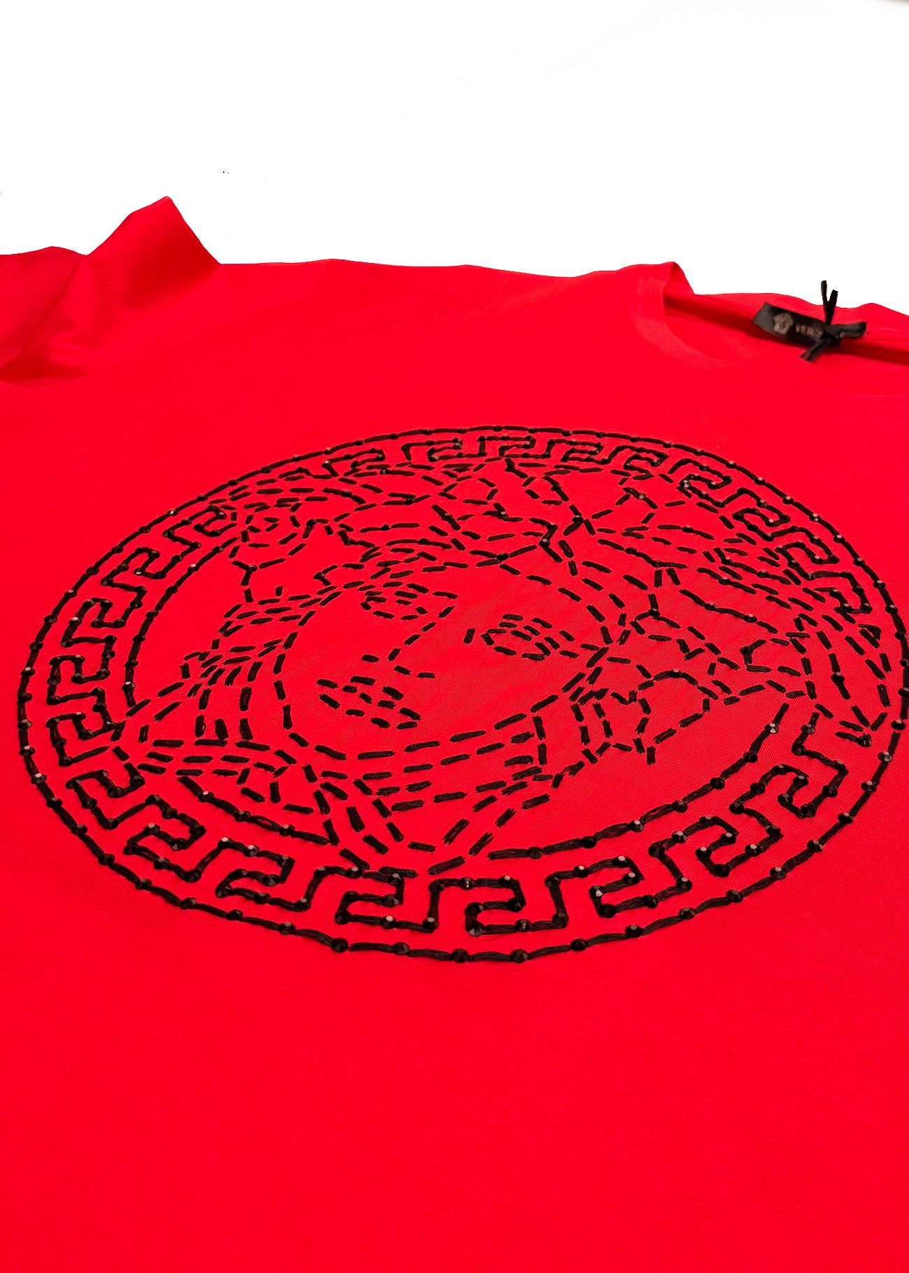 Versace Versace Red Crystal Embellished Medusa Print T-shirt - 3XL Size US XXL / EU 58 / 5 - 5 Thumbnail