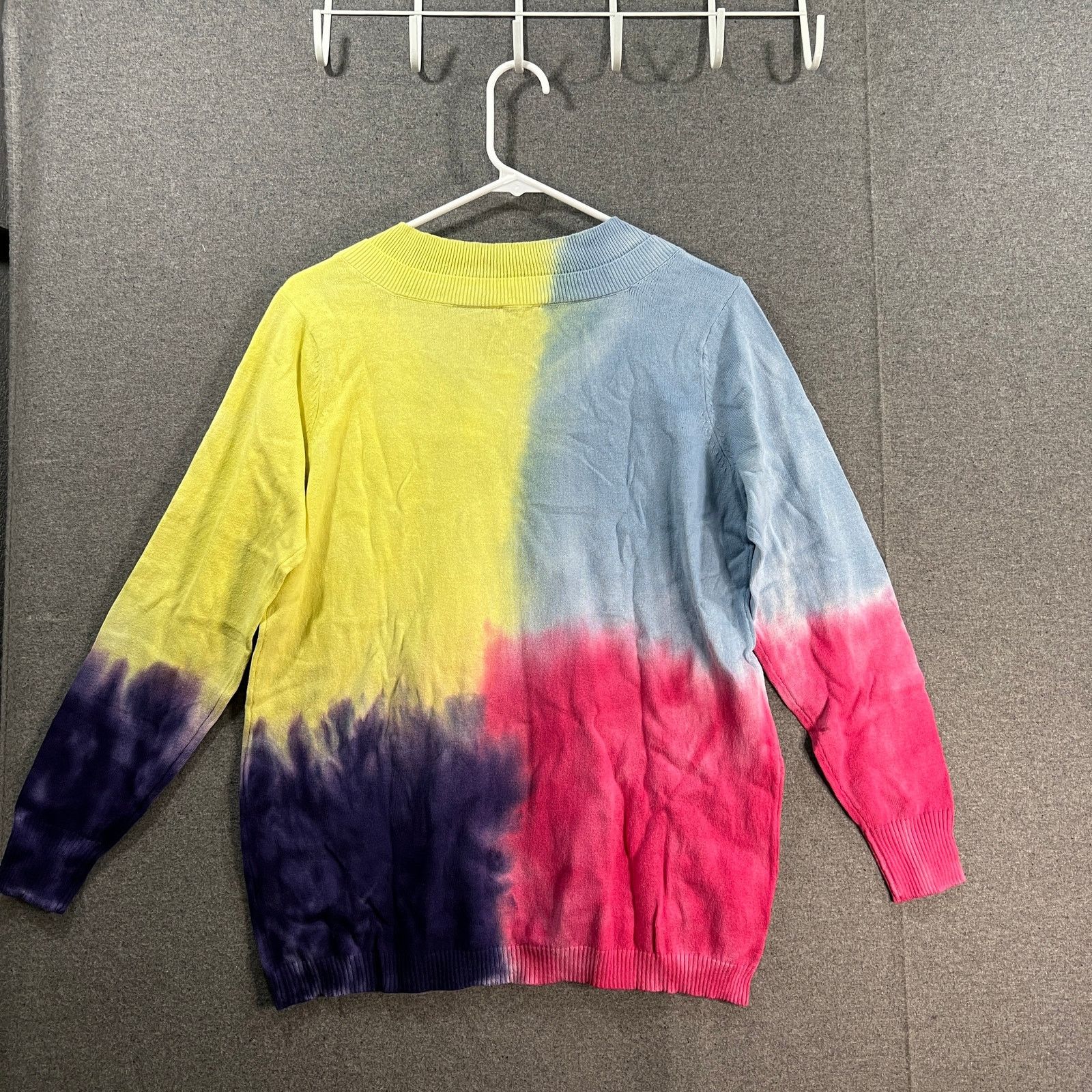 Other LOGO by Lori Goldstein Double V-Neck Tie Dye Sweater Size S / US 4 / IT 40 - 2 Thumbnail