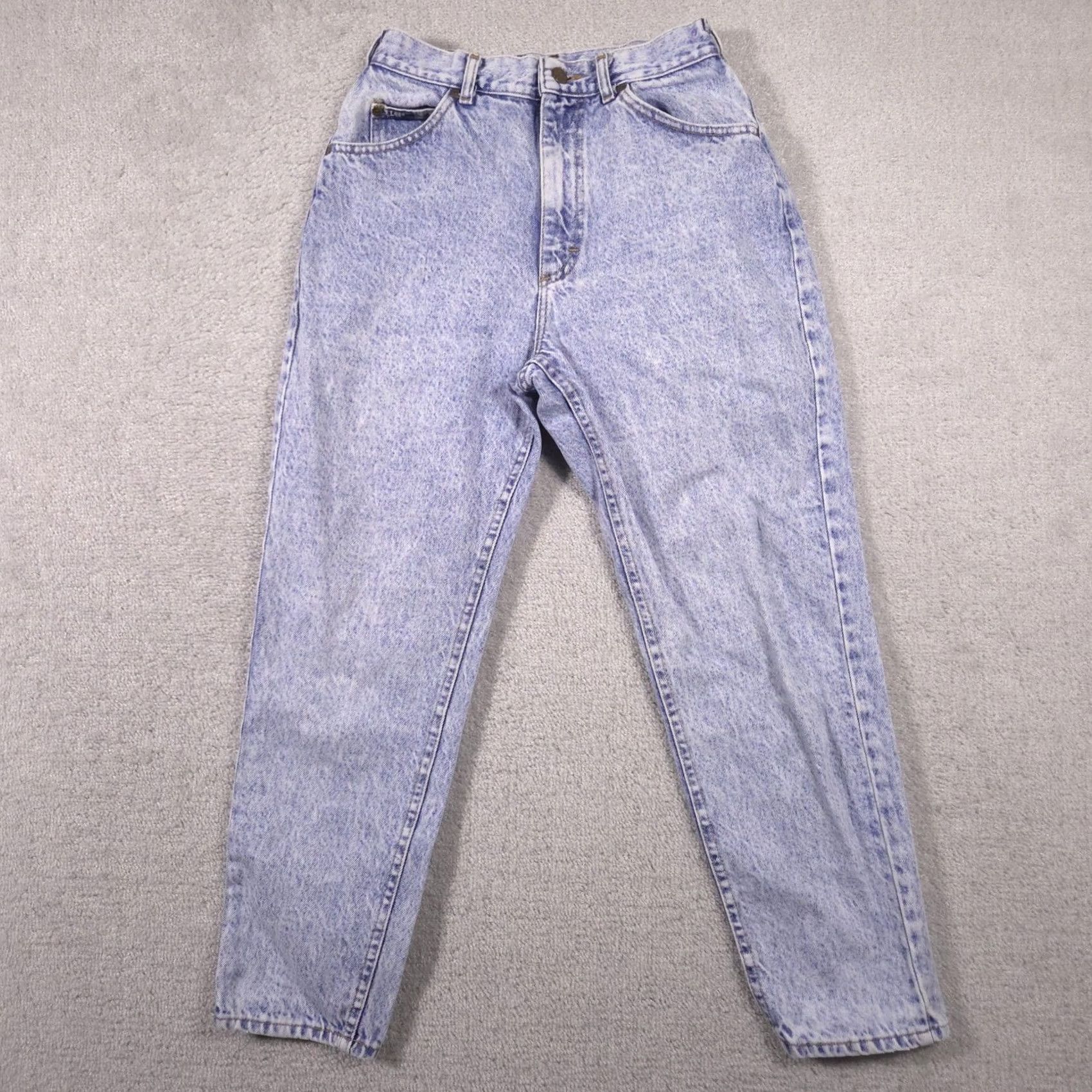Lee VINTAGE Lee Jeans Womens 12P Blue Acid Wash High Rise Tapered Denim 80s Size 34" / US 12 / IT 48 - 2 Thumbnail