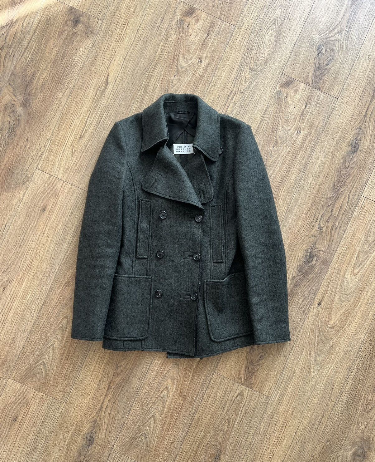 Maison Margiela Maison Margiela ss13 wool peacoat double breasted dark khaki Size M / US 6-8 / IT 42-44 - 1 Thumbnail