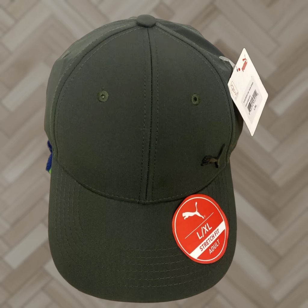 Puma VINTAGE PUMA Olive Green Stretch Fit Hat Men L/XL Men's Baseball Cap Size ONE SIZE - 1 Thumbnail