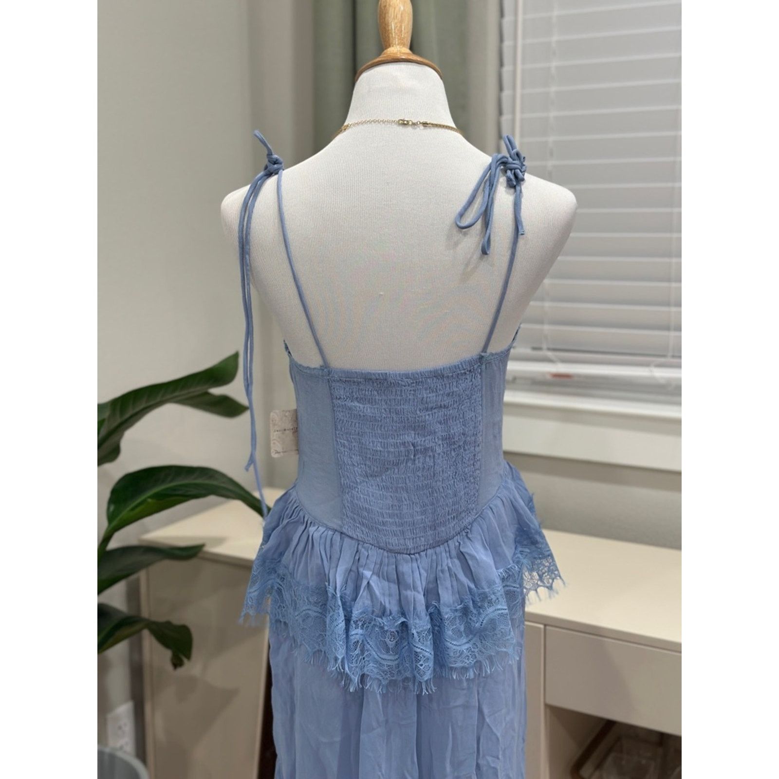 Free People Free People Kiki Peplum Midi Slip Dress in chambra Size M / US 6-8 / IT 42-44 - 7 Thumbnail