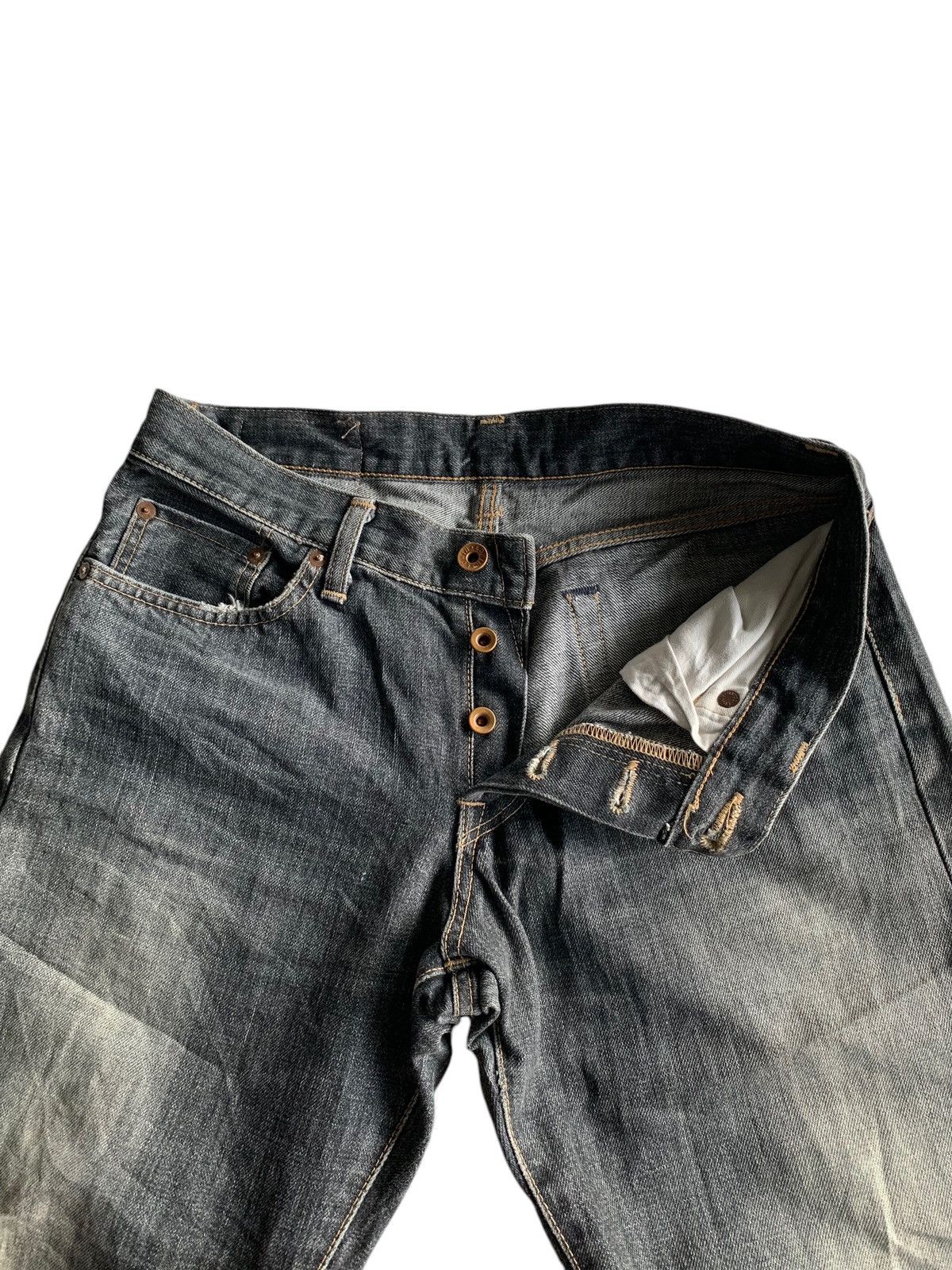 Edwin × If Six Was Nine × Kapital EDWIN SELVEDGE 505 BUTTON FLY RUSTY DISTRESSED DENIM Size US 30 / EU 46 - 14 Thumbnail