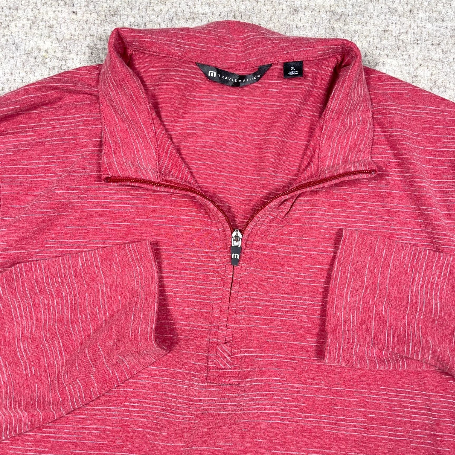 TravisMathew Travis Mathew Sweater Men XL Pink Pullover 1/4 Zip Mock Neck performance Knit Size US XL / EU 56 / 4 - 4 Thumbnail