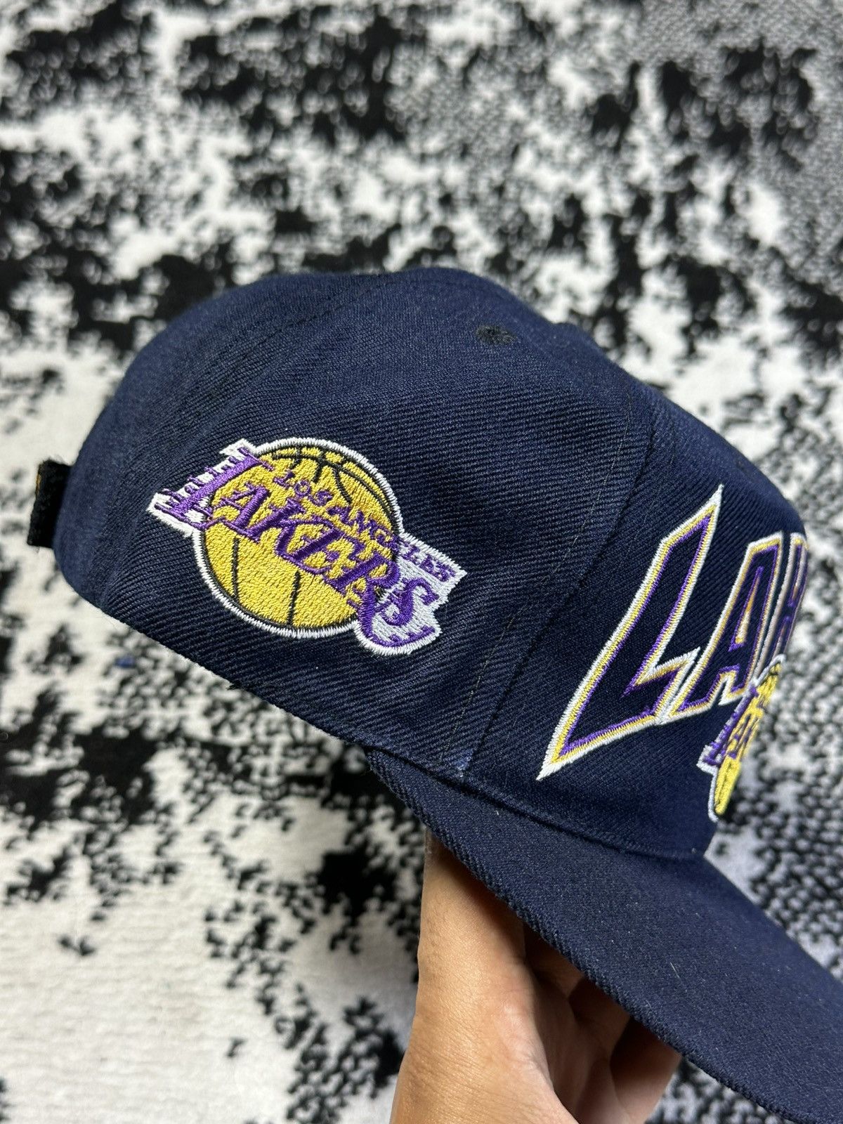 Drew Pearson Vintage NBA LA Lakers Drew Pearson Hat Velcro Strap Size ONE SIZE - 3 Thumbnail