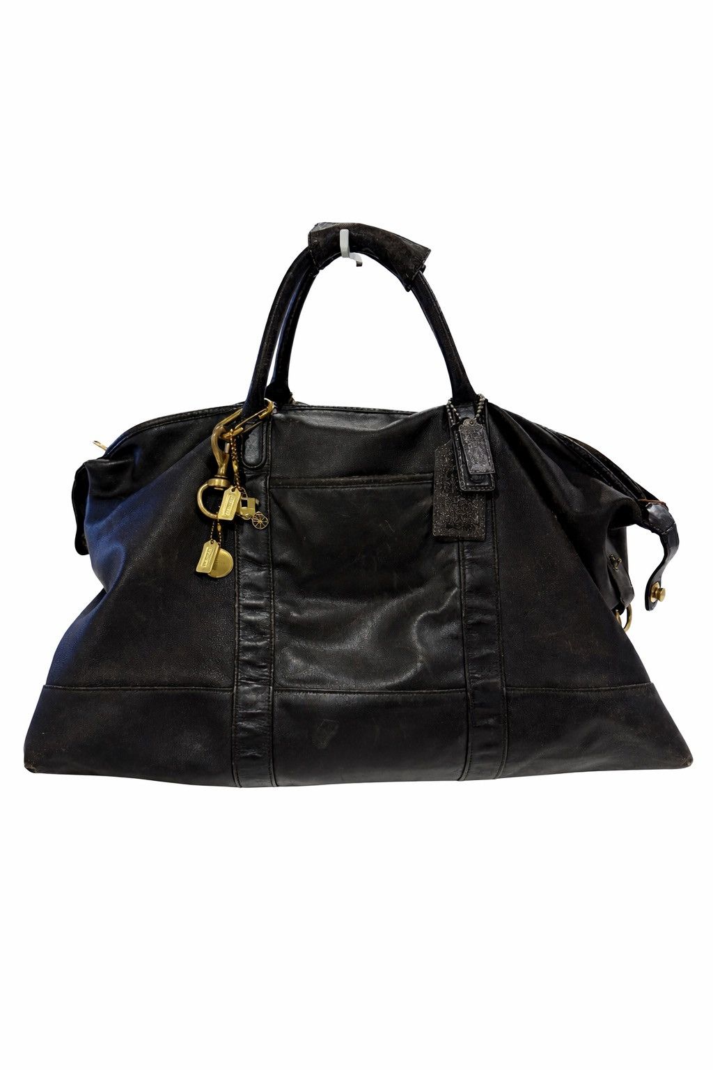 Coach Coach Y2K Distressed Black Leather Duffle Traveling Bag Size ONE SIZE - 2 Thumbnail