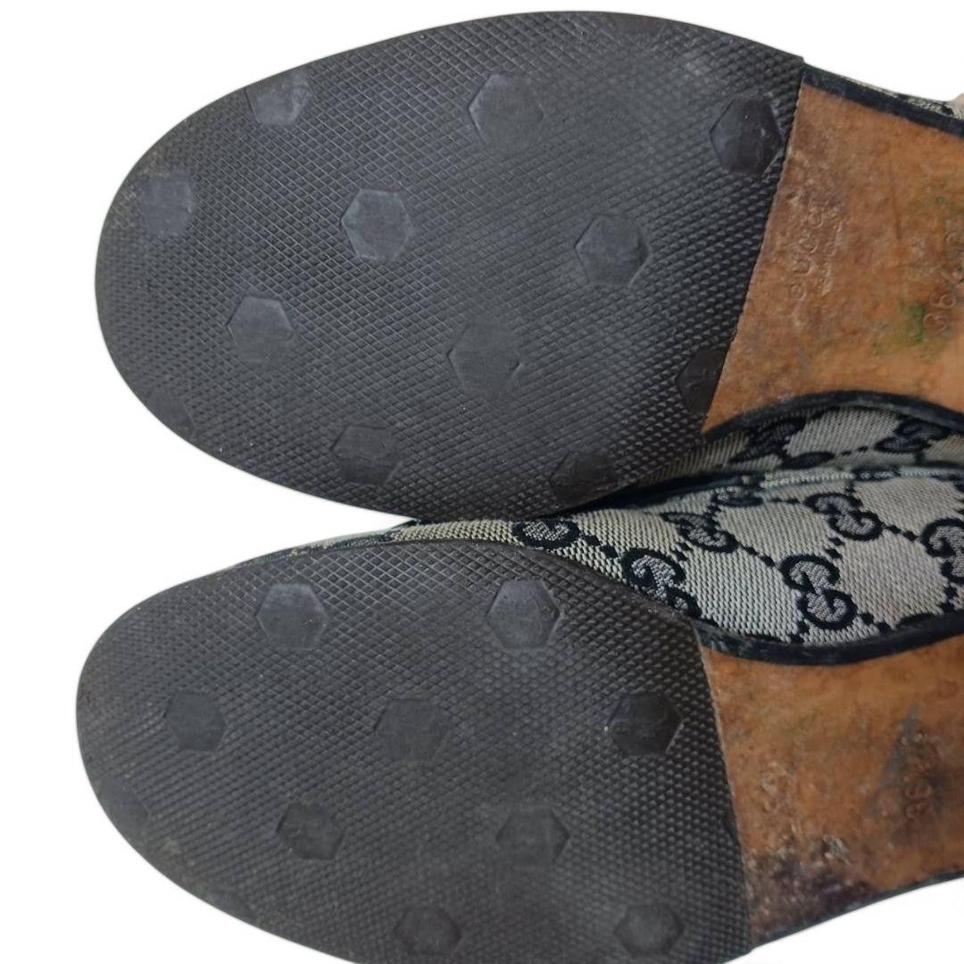 Gucci Gucci - 36.5 Horsebit Boots Loafers Canvas Leather D-Ring Size US 5.5 / IT 35.5 - 5 Thumbnail