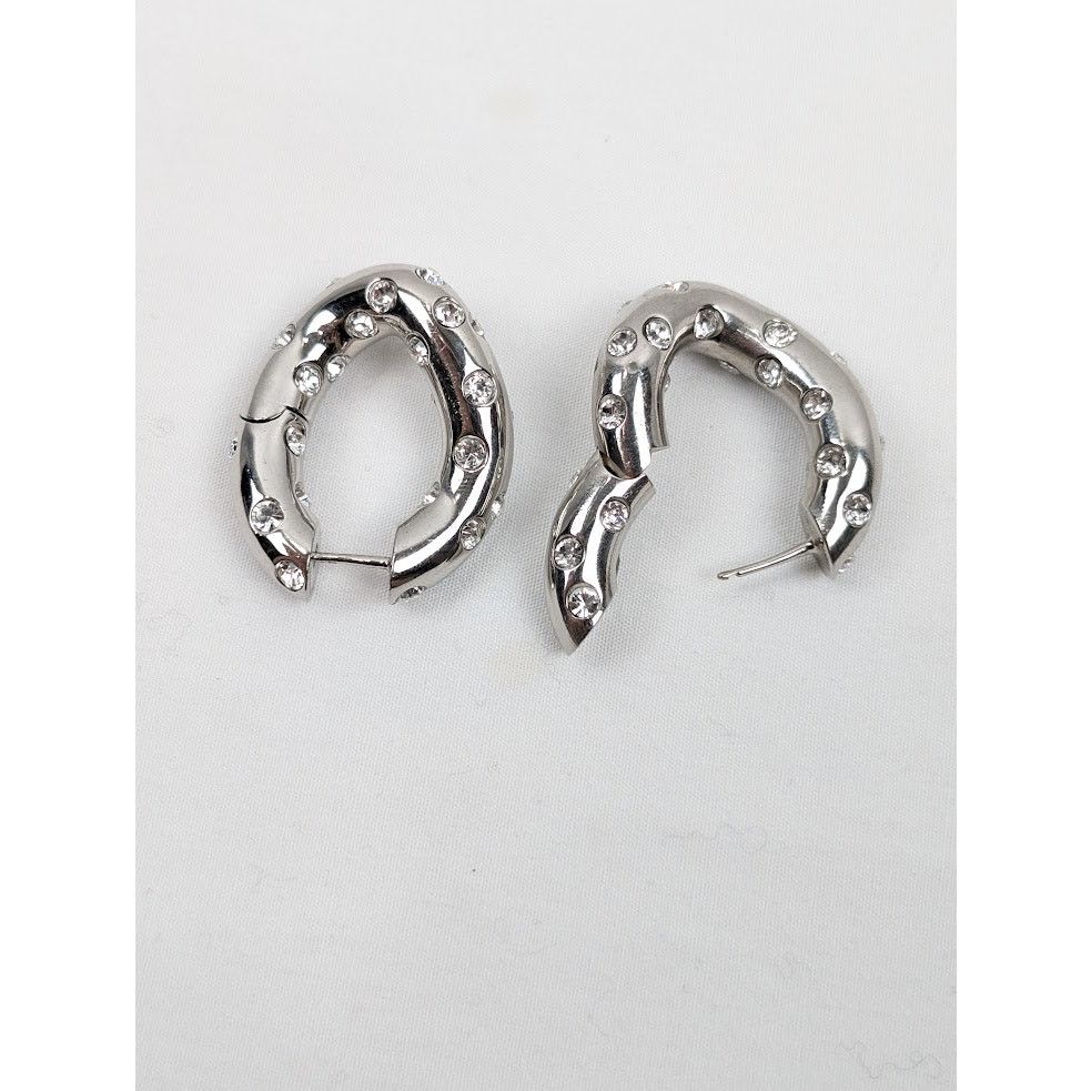Balenciaga o1rshd1 Size: OS / Crystals Earrings in Silver Size ONE SIZE - 10 Thumbnail