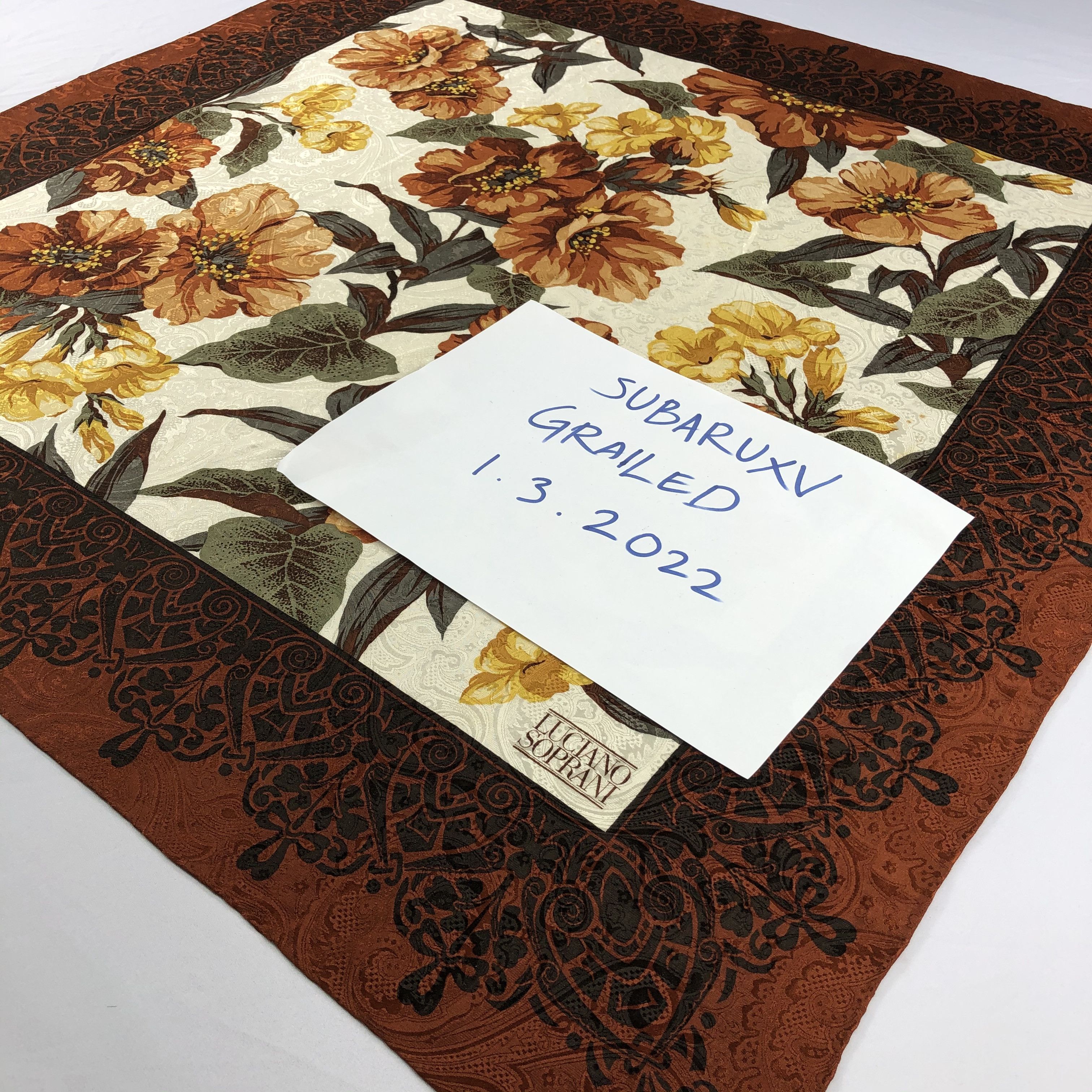 Vintage Vintage Luciano Soprani Silk Scarf Size ONE SIZE - 4 Thumbnail