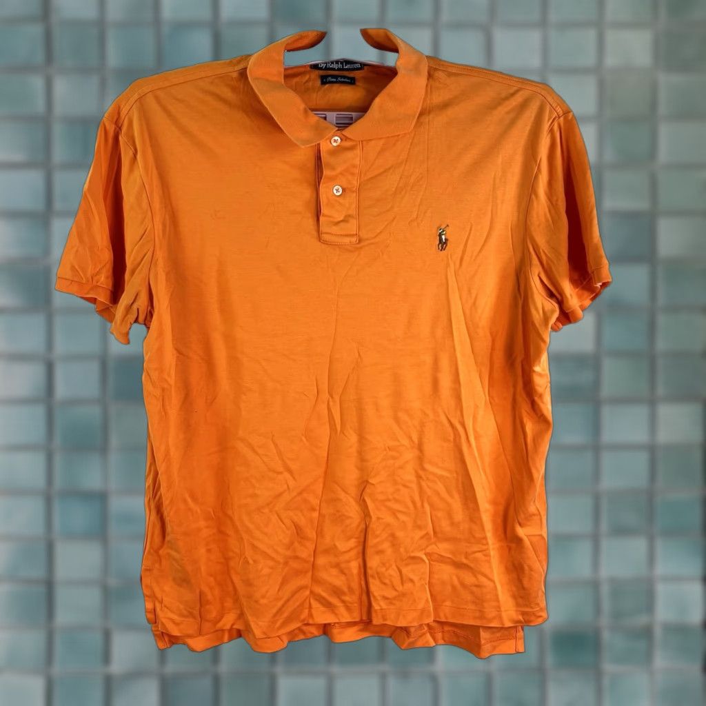 Ralph Lauren Ralph Lauren Pima Interlock Cotton Polo Shirt Mens Size L Short Sleeve Orange Polo Shirt Interlock Cotton Pima Size US L / EU 52-54 / 3 - 1 Thumbnail
