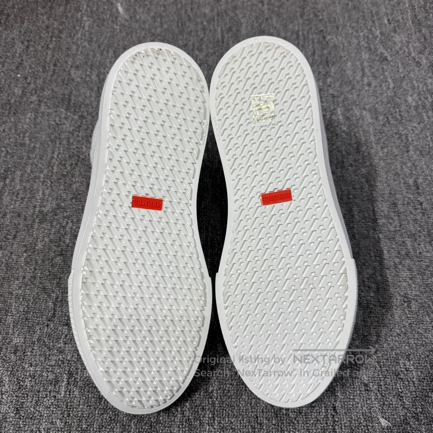 Hermes White High-Top Sneakers. Size US 10 / EU 43 - 4 Thumbnail