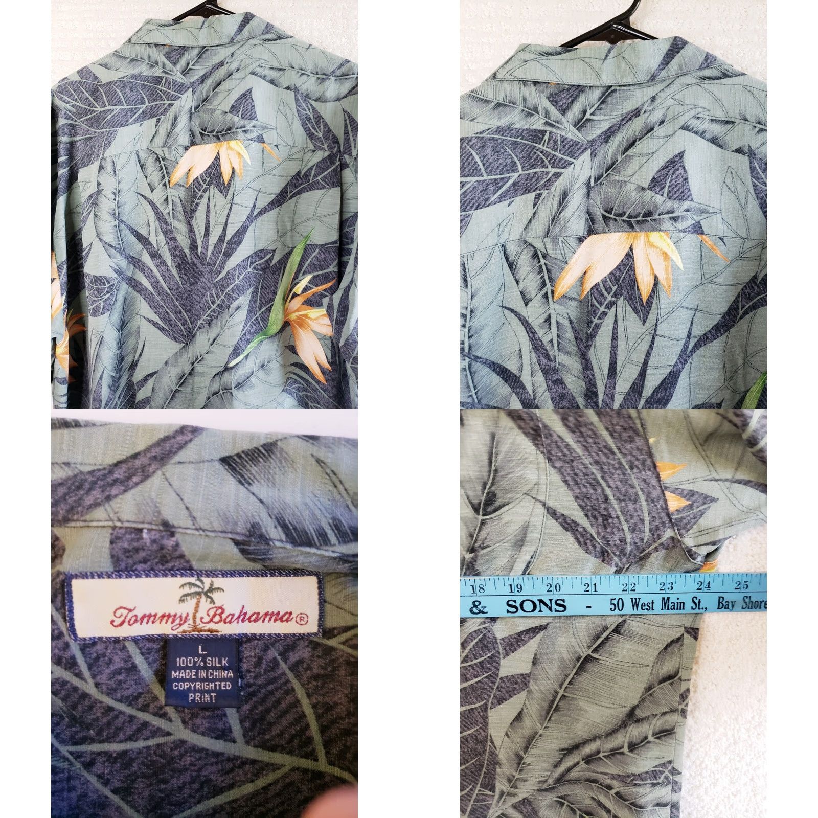 Tommy Bahama Tommy Bahama Silk Shirts Button-Up Short Sleeve Floral Bird of Paradise Orange Green Foilage L Mens Size US L / EU 52-54 / 3 - 8 Thumbnail