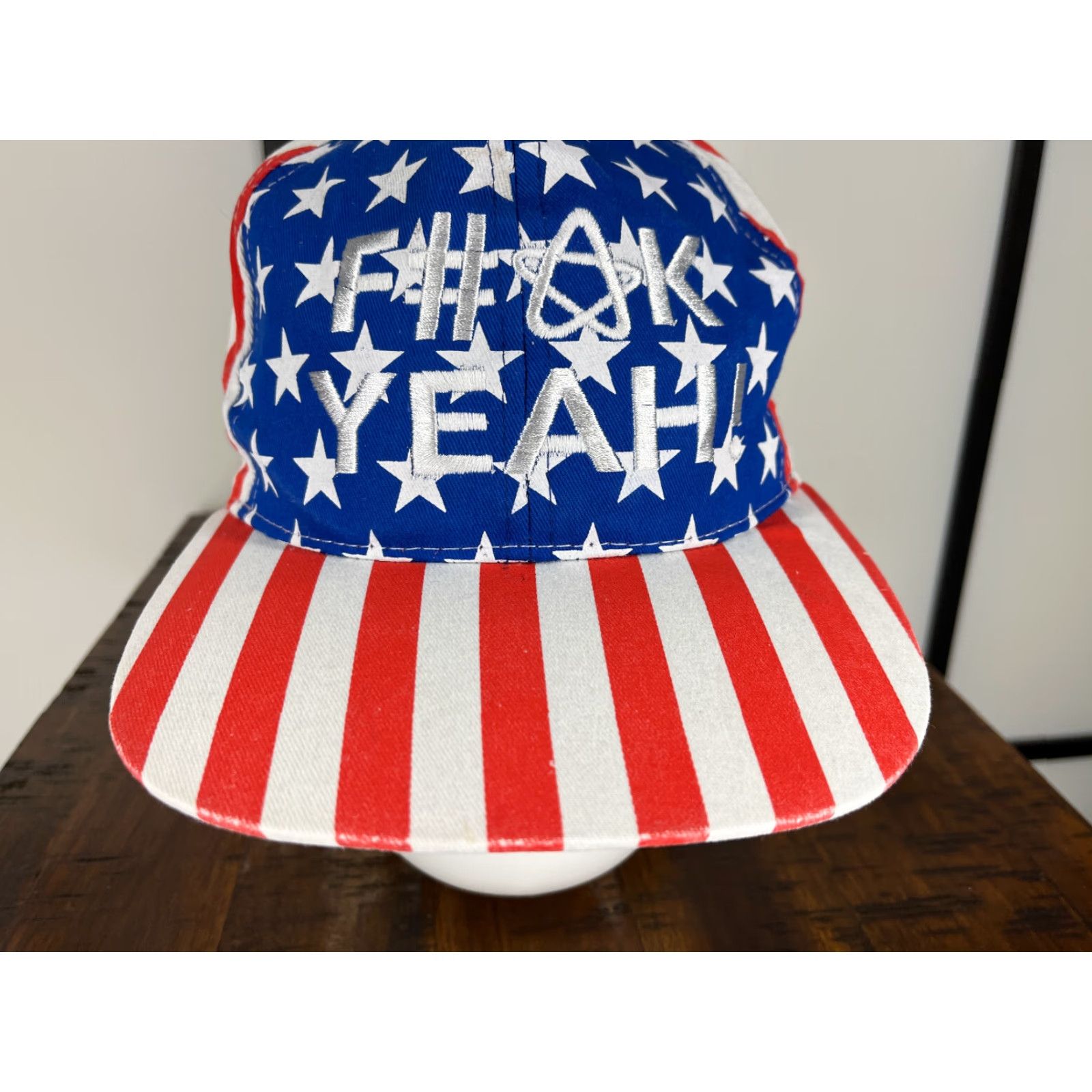 Vintage Nike Hat Cap Snap Back Adult One Size Blue USA Flag 4th July New Years Americana Beach USA Mens Size ONE SIZE - 3 Thumbnail