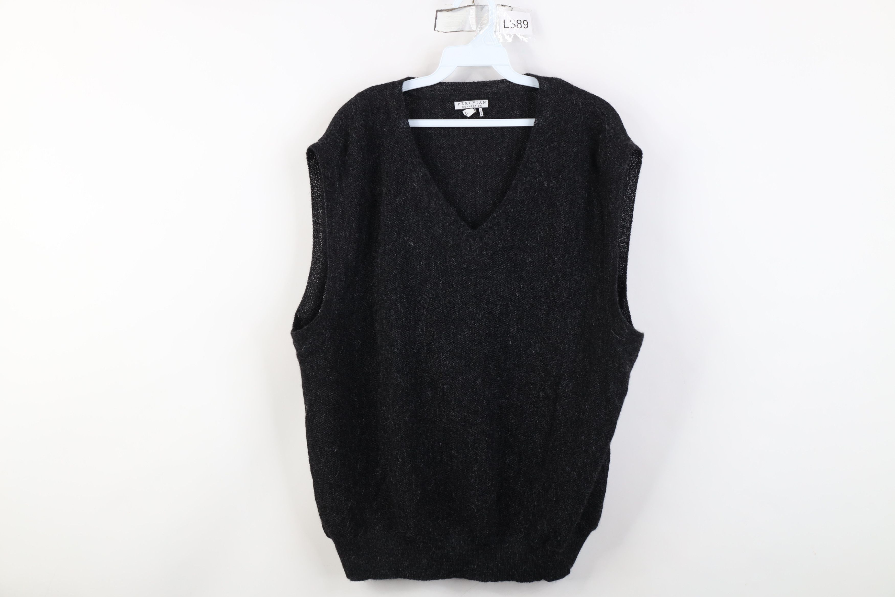 Vintage Vintage 90s Streetwear Wool V-Neck Sweater Vest Dark Gray Size US XL / EU 56 / 4 - 1 Thumbnail