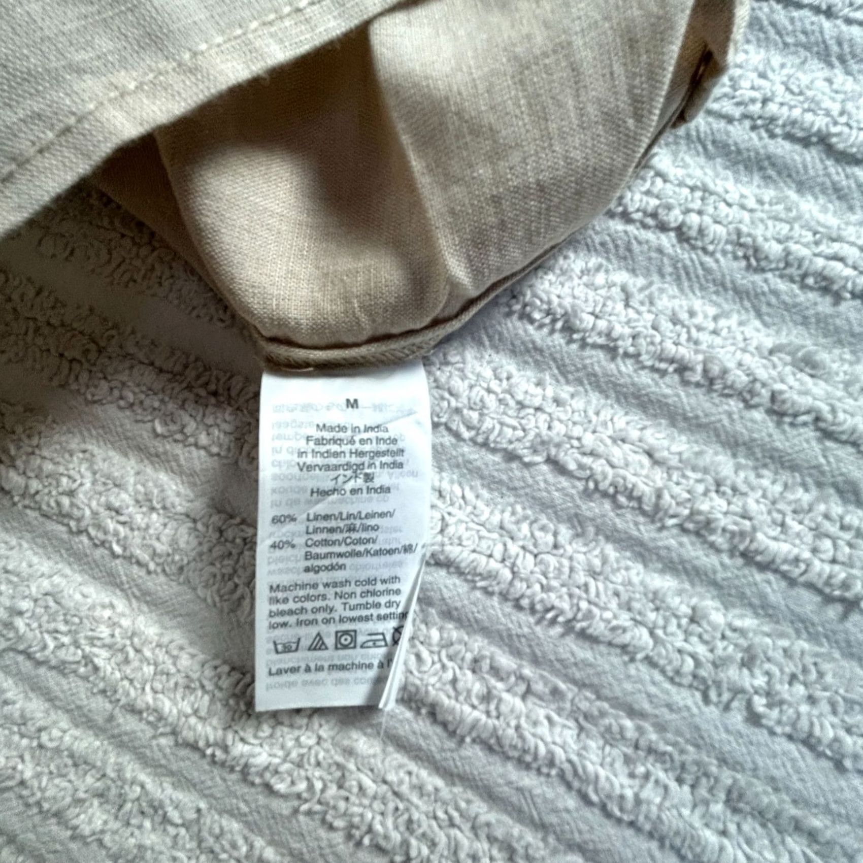 J.Crew J.Crew Beige Linen Blend Short Sleeve Collared Shirt Top M Ladies Shirt Medium Beige Linen Blend Top Size M / US 6-8 / IT 42-44 - 4 Thumbnail
