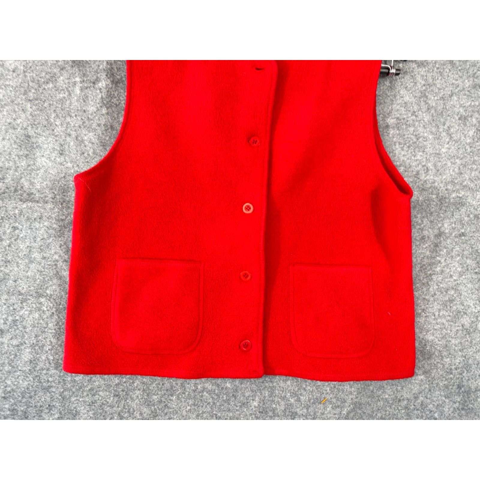 Ann Taylor ANN TAYLOR LOFT Fleece Vest Womens M Red Button Front Pockets Classic Vintage Vest Mens? Size M / US 6-8 / IT 42-44 - 4 Thumbnail