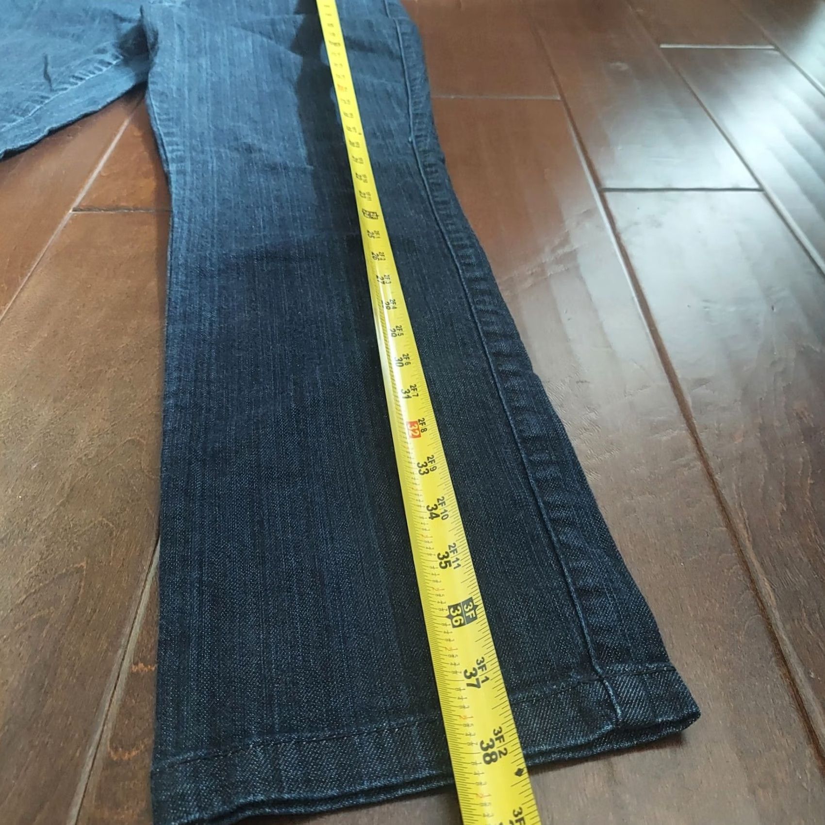 Mossimo Mossimo Women's Denim Jeans - Size 12 - Blue - Cotton Spandex - Regular - Straight - Dark Wash - Button Closure - Solid - Women Size 34" / US 12 / IT 48 - 6 Thumbnail