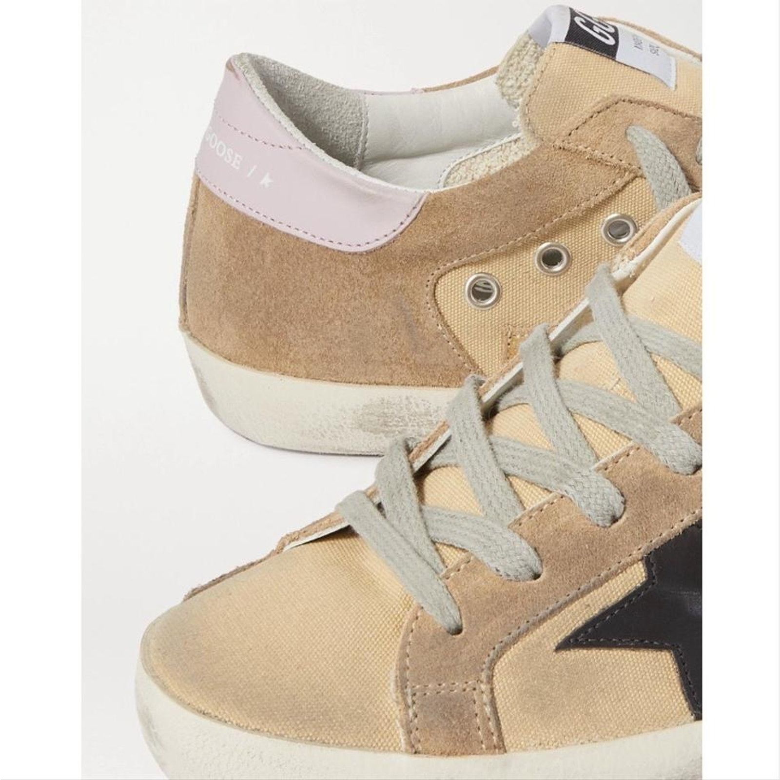 Golden Goose superstar distressed canvas and suede leather sneakers Size US 6 / IT 36 - 5 Thumbnail
