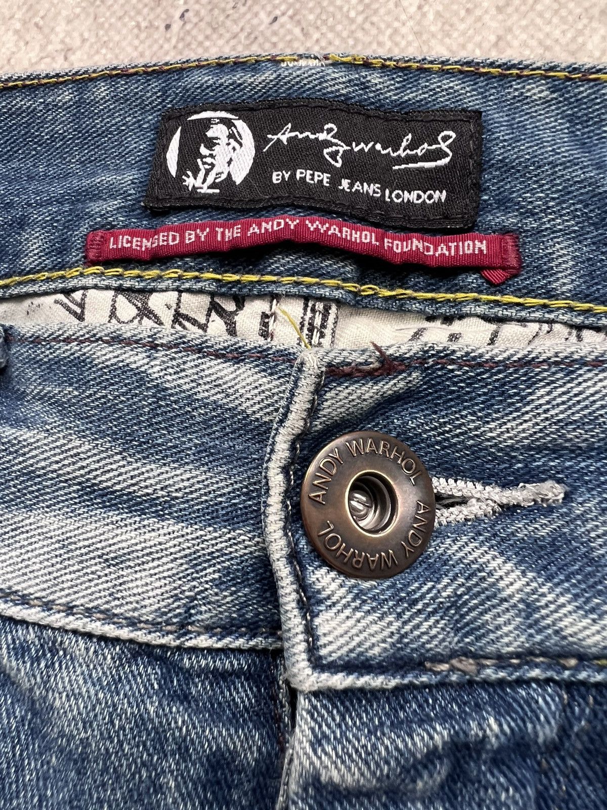 Andy Warhol × Japanese Brand Y2K Andy Warhol Pepe Jeans Art cargo JEANS Rare Retro Hype Size US 31 - 7 Thumbnail